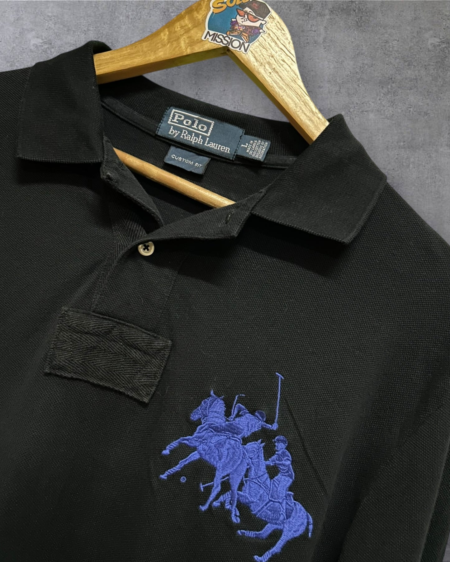 Ralph Lauren Black Rugby Polo Shirt Long Sleeve Large