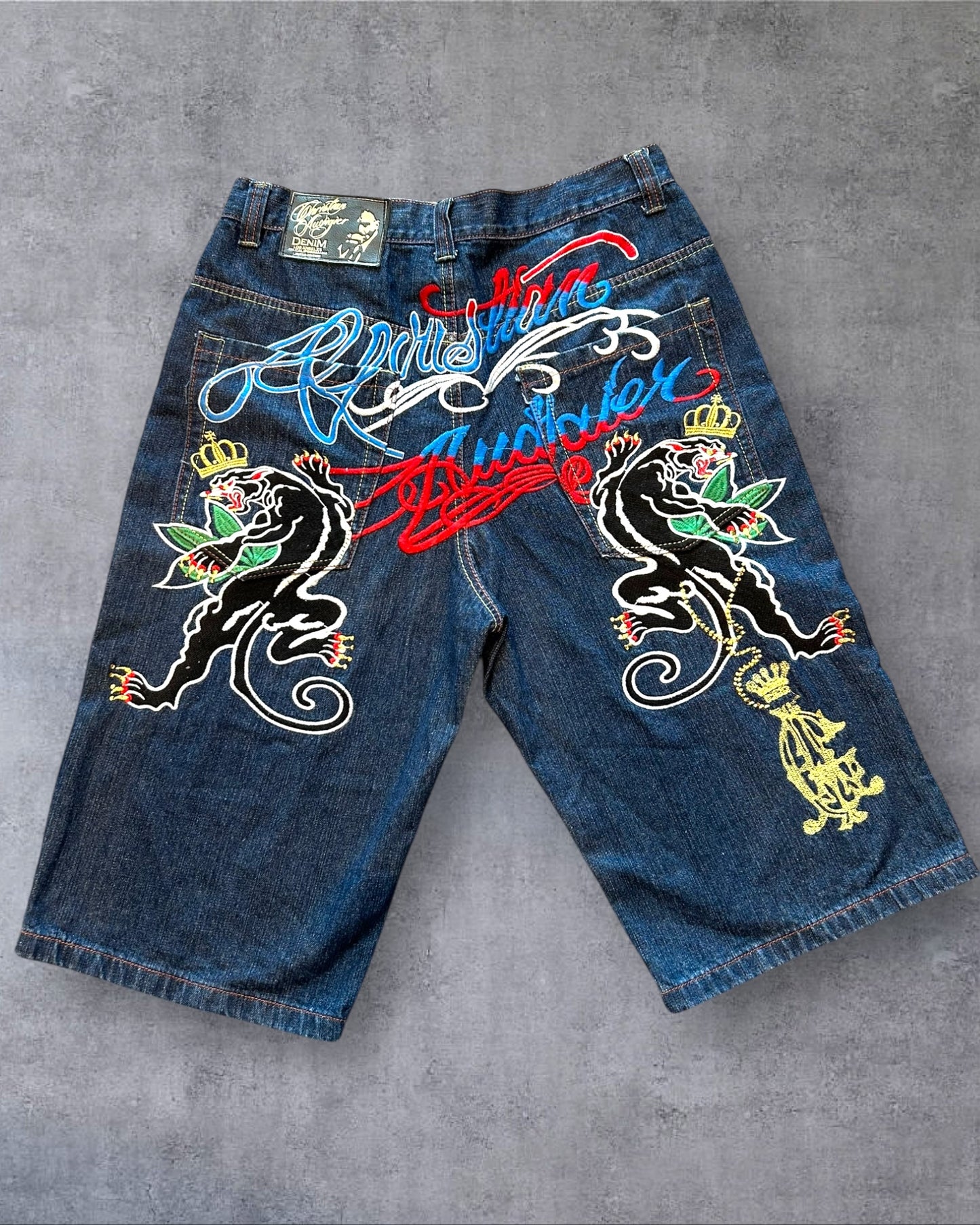 Y2k Ed Hardy by Christian Audigier Embroidered Jorts