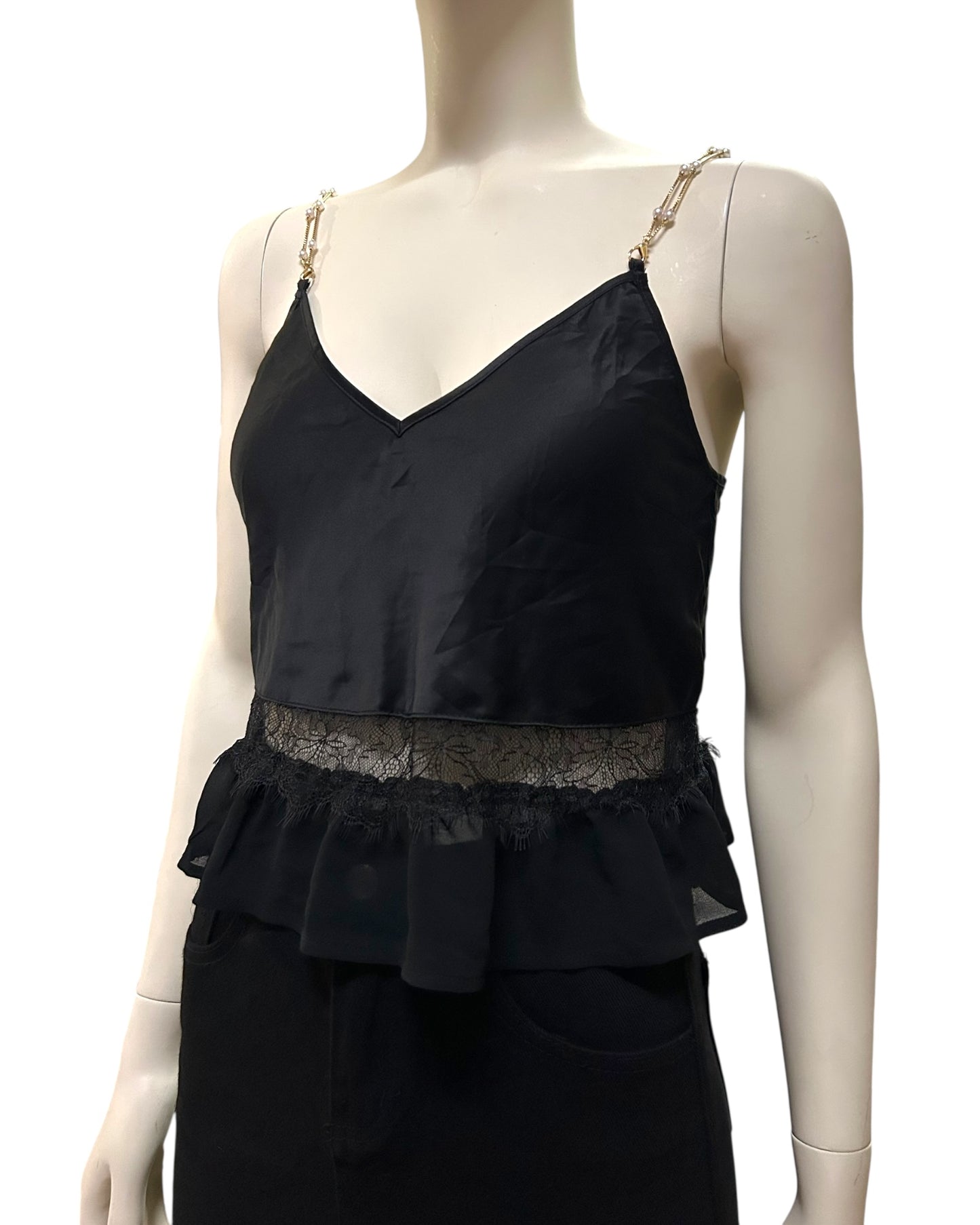 Black Silk Cami Top XS to Small