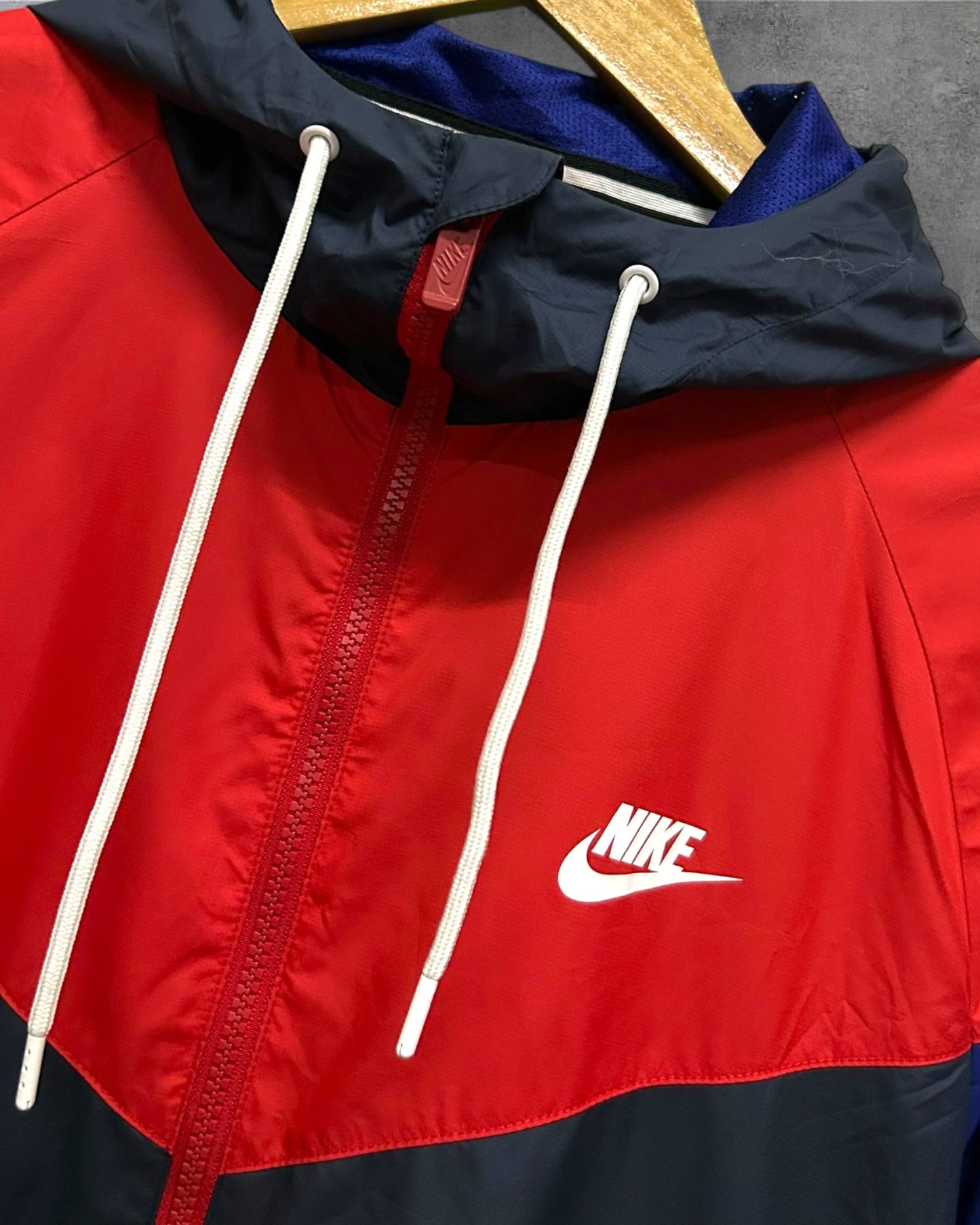 Nike Windrunner Mens Jacket Obsidian Blue University Red Windbreaker M to L