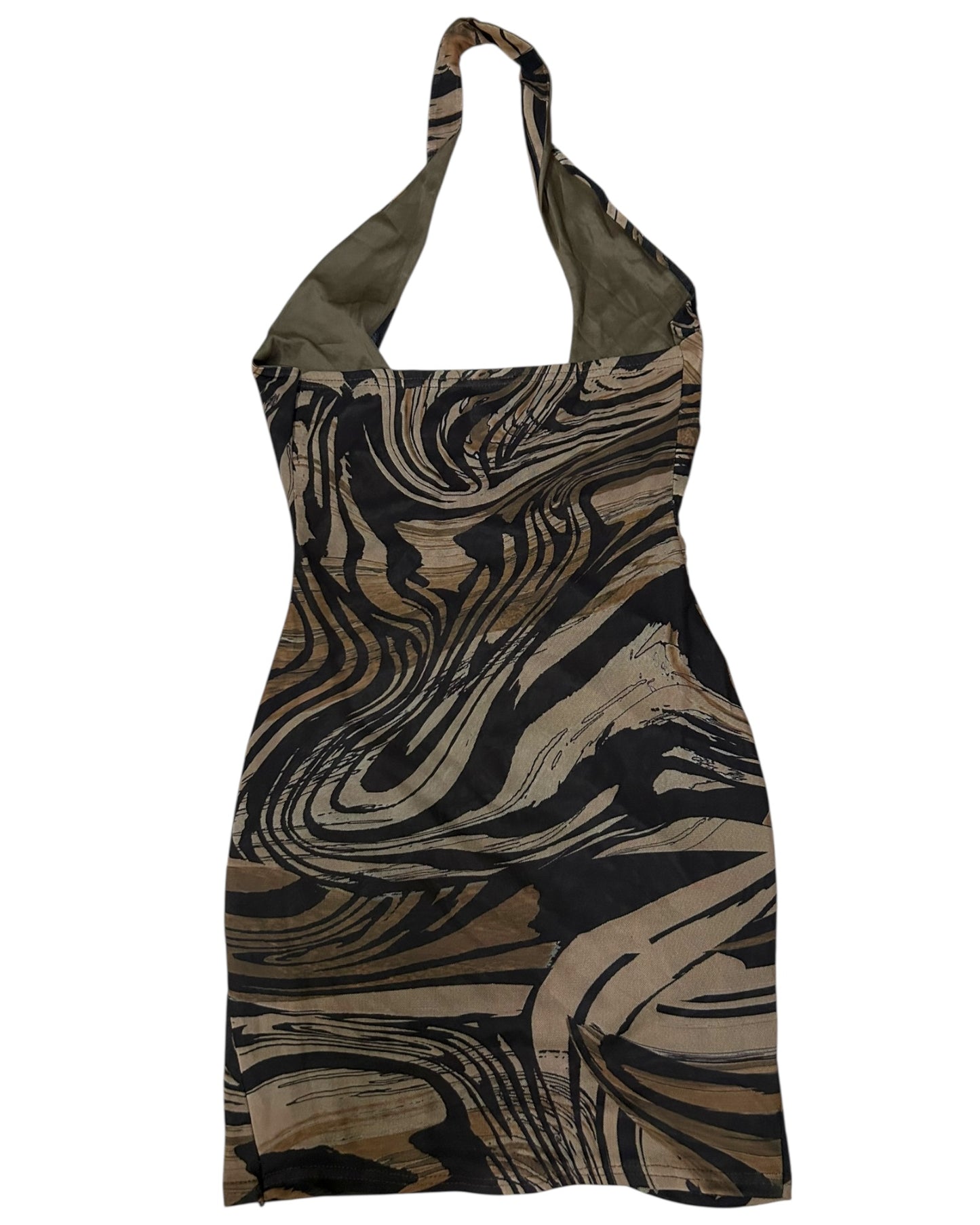 Fitted Halter Mini Dress Small