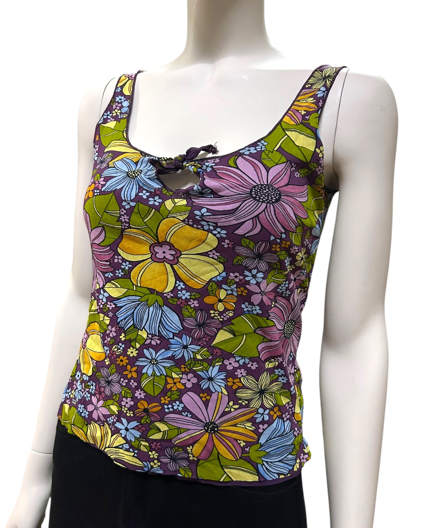 Floral Sleeveless Top Small