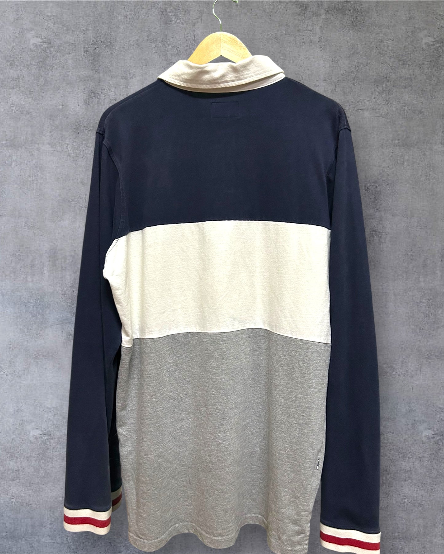 Stussy Spell Out Long Sleeve Polo L to XL Fit