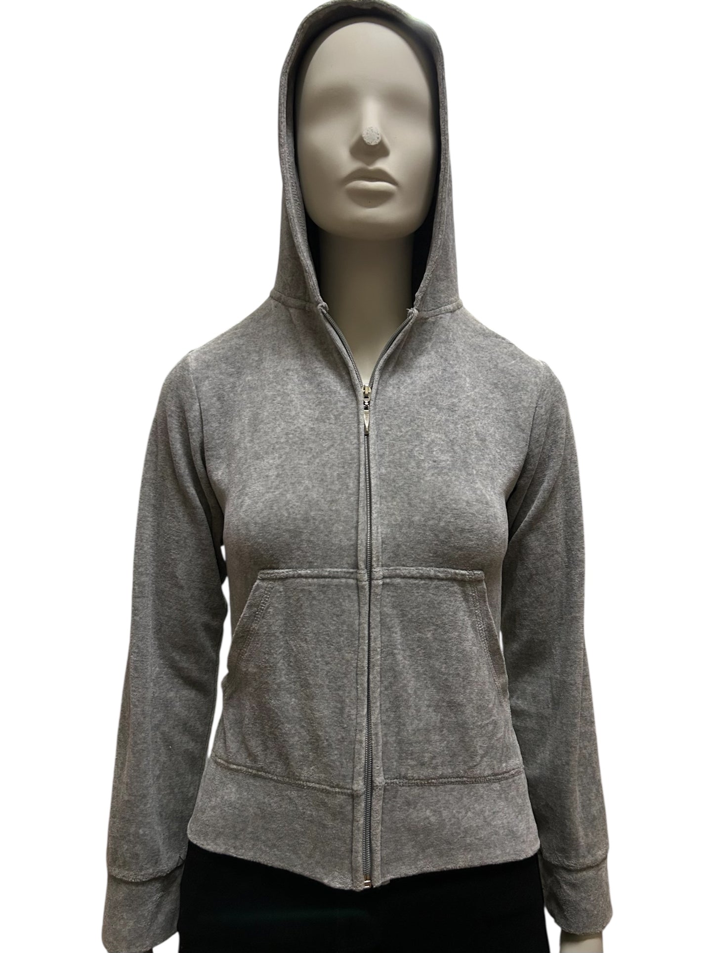 Y2k Juicy Couture Gray Zip Hoodie With Back Hit Large