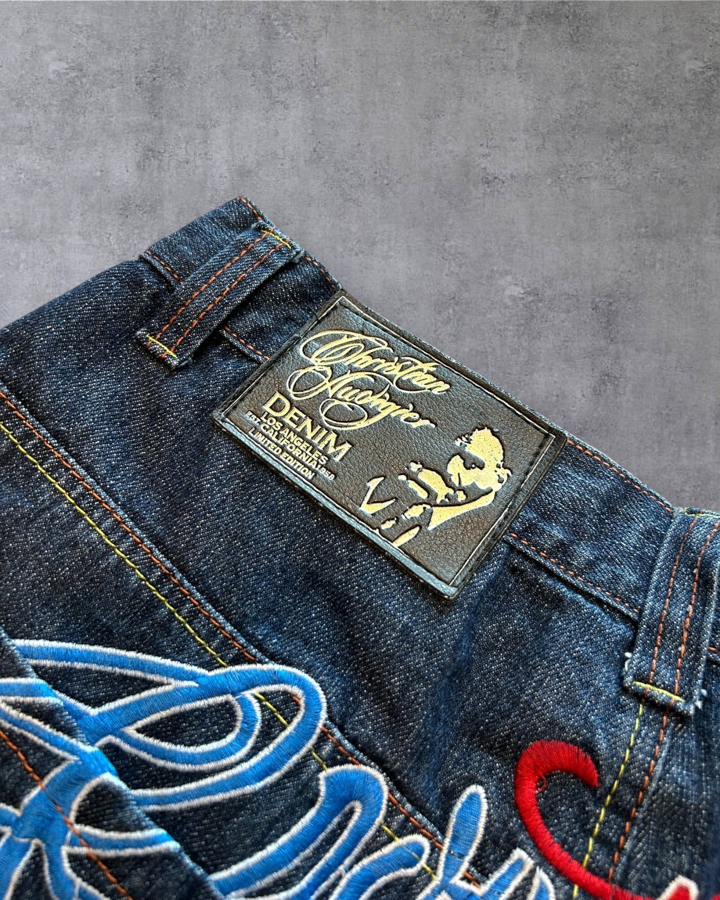 Y2k Ed Hardy by Christian Audigier Embroidered Jorts