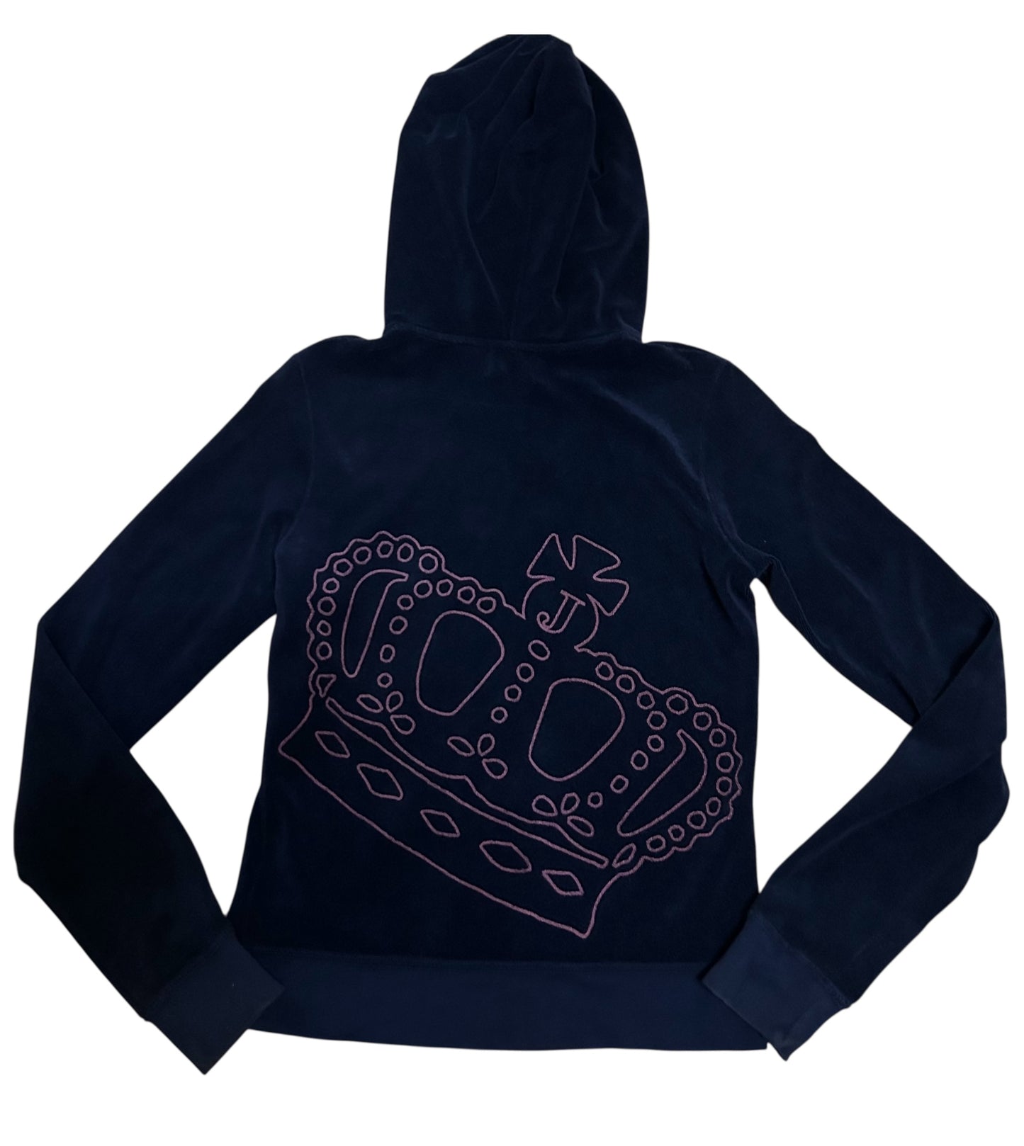 Y2K I love Juicy Couture Sequins Velour Full Zip Hoodie With Back Hit Small