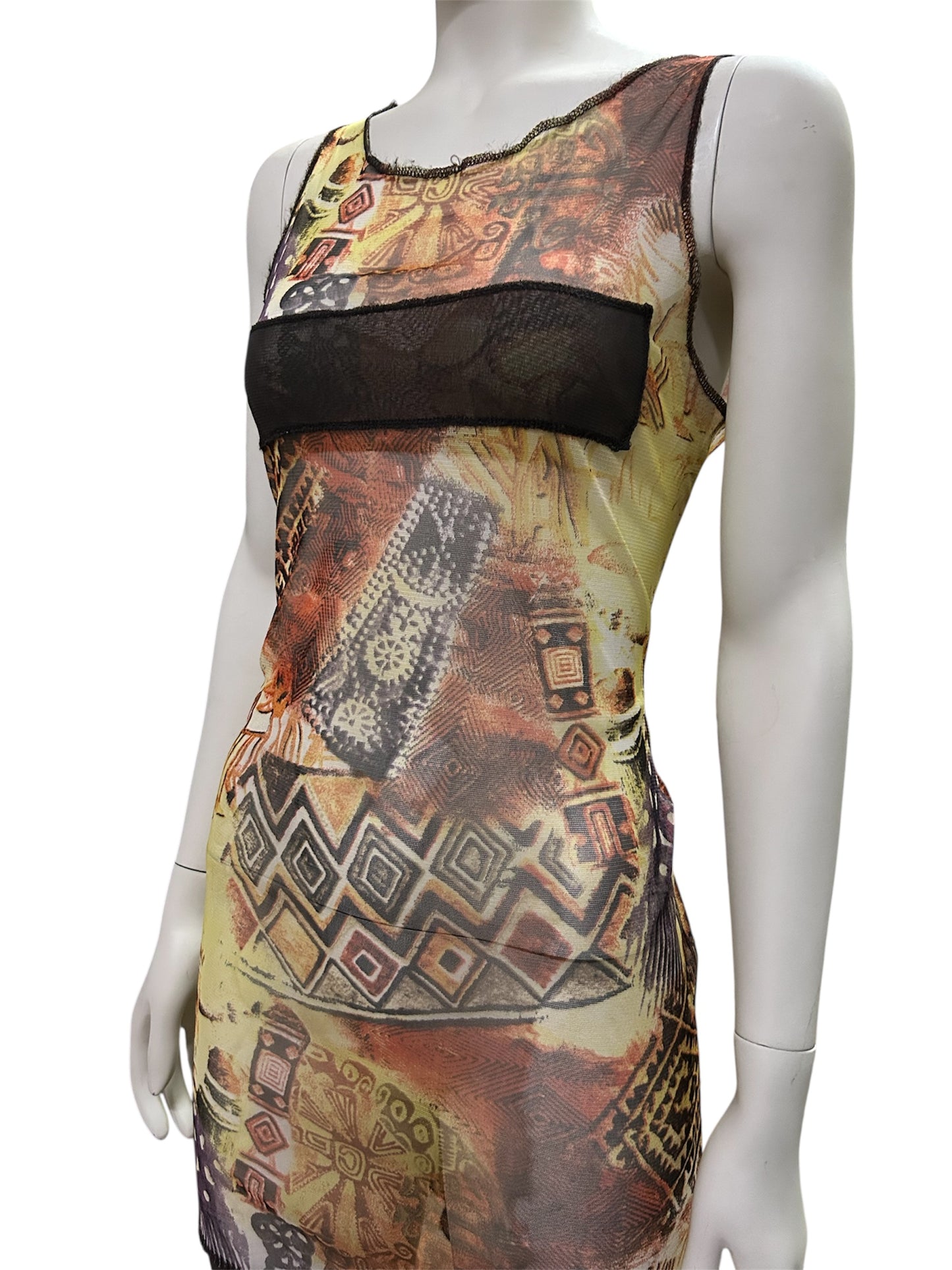 Vintage Sun Dress in Brown and Yellow
