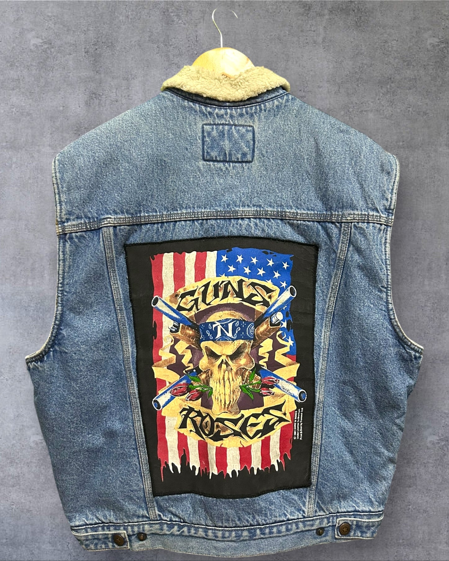 Guns N Roses Rock Band Denim Vest Large