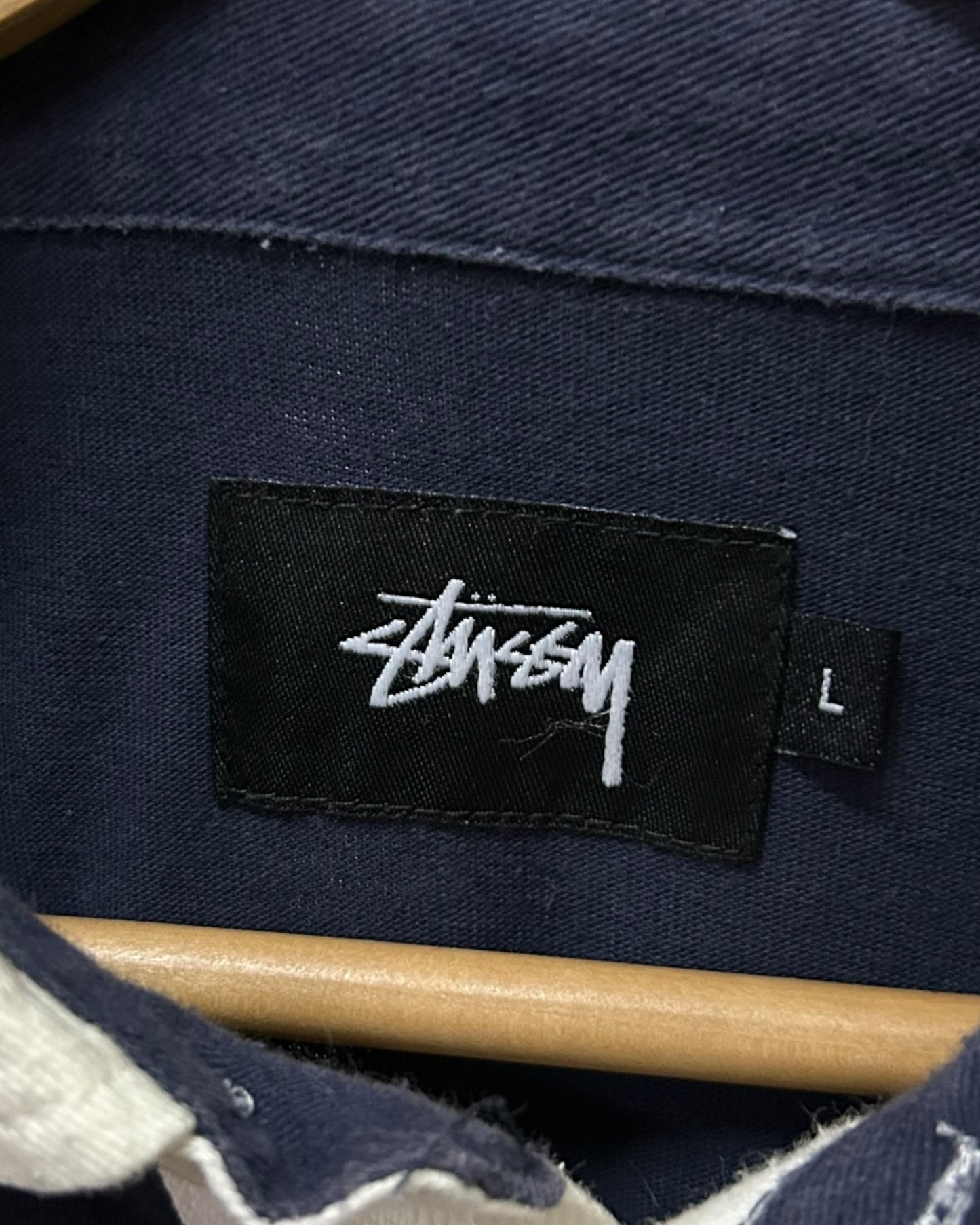 Stussy Spell Out Long Sleeve Polo L to XL Fit