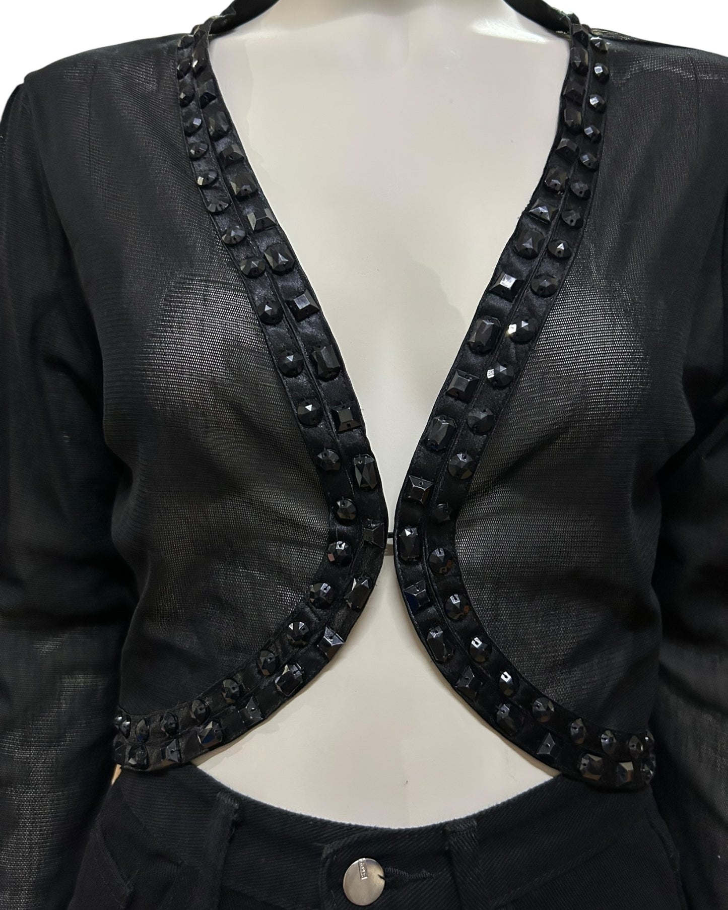 Balck Cover Up Crop Top Small