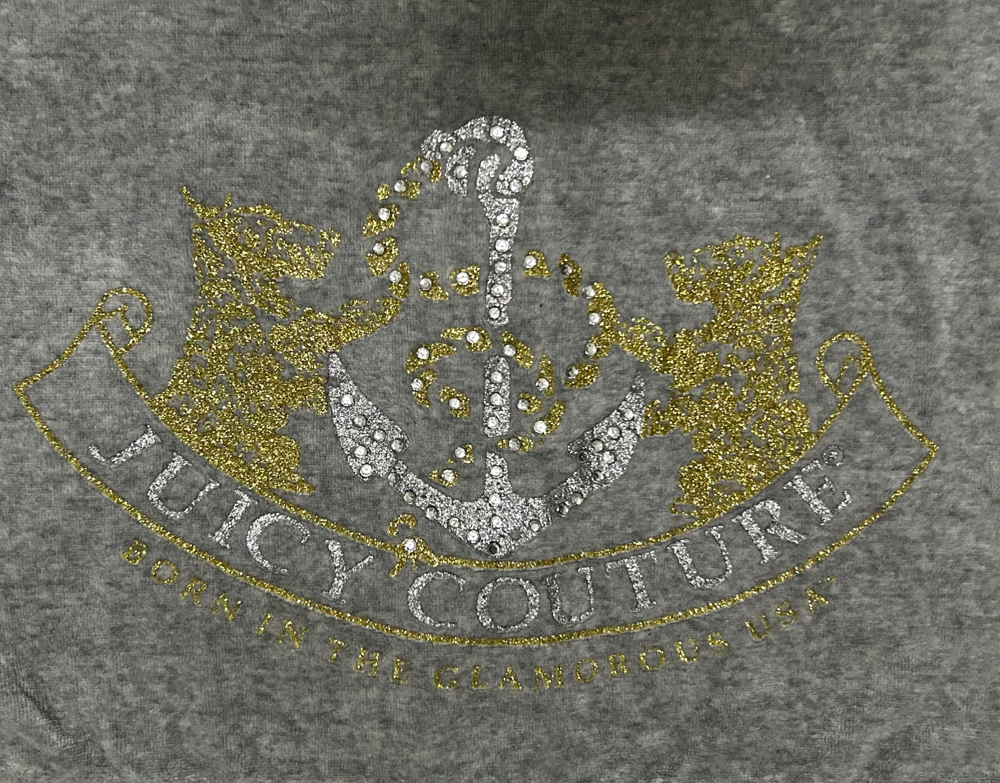 Y2k Juicy Couture Gray Zip Hoodie With Back Hit Large