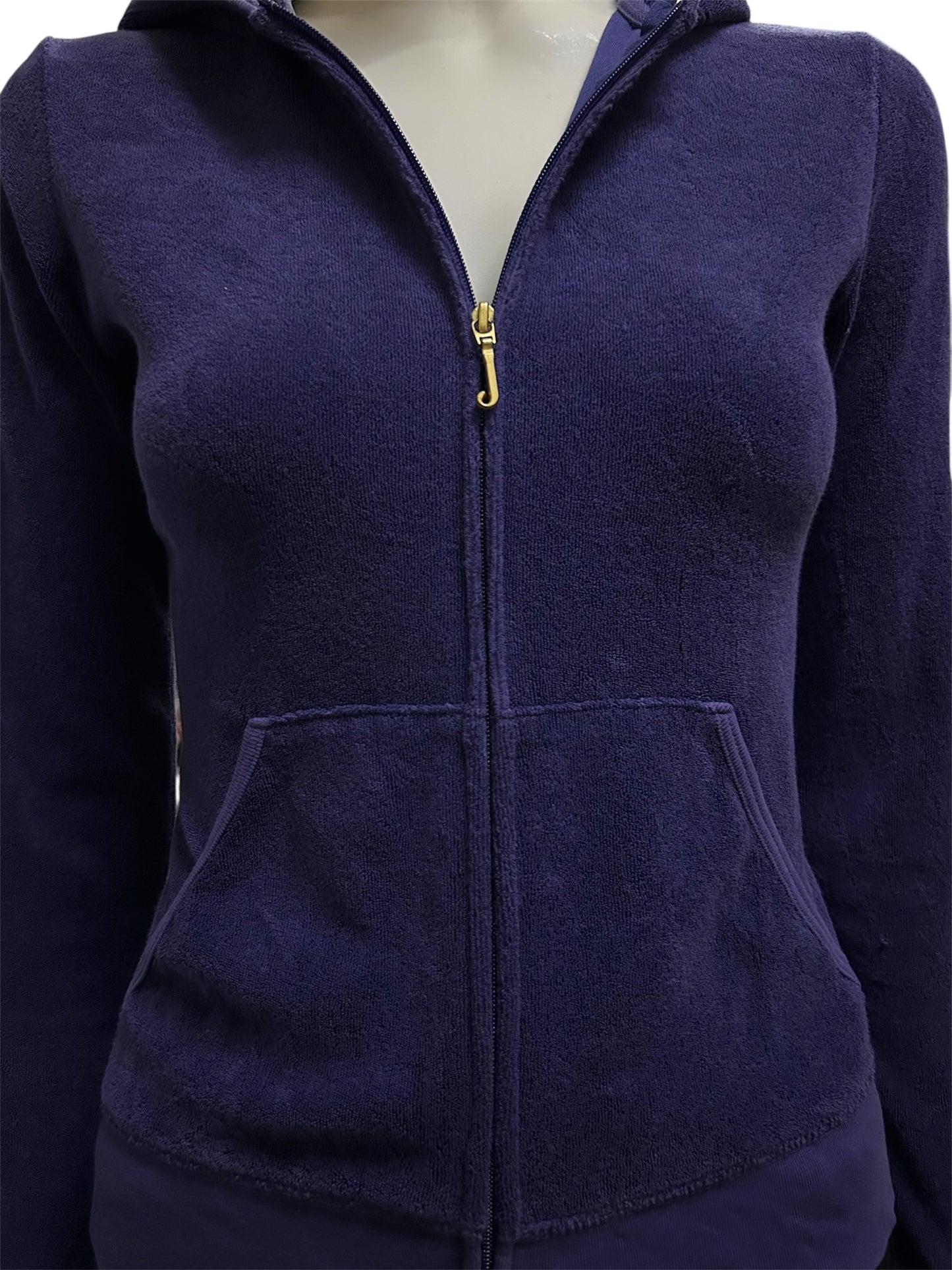 Y2K Juicy Couture Sequins Velour Full Zip Hoodie With Back Hit Small