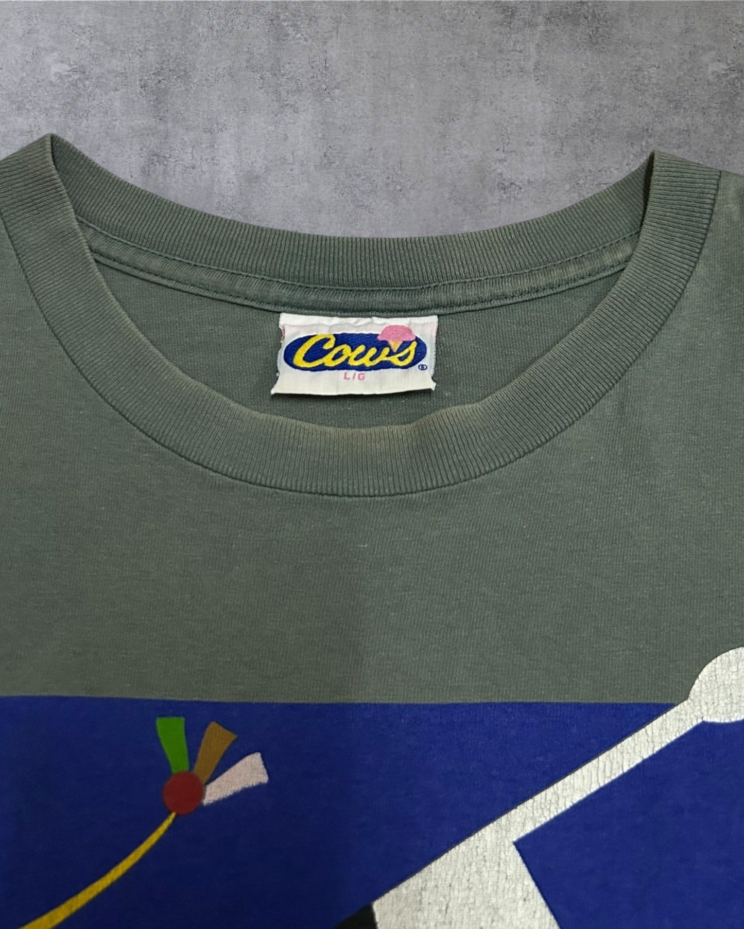 Vintage 90’s Cows Skiing Green Large on Tag Fit to XL
