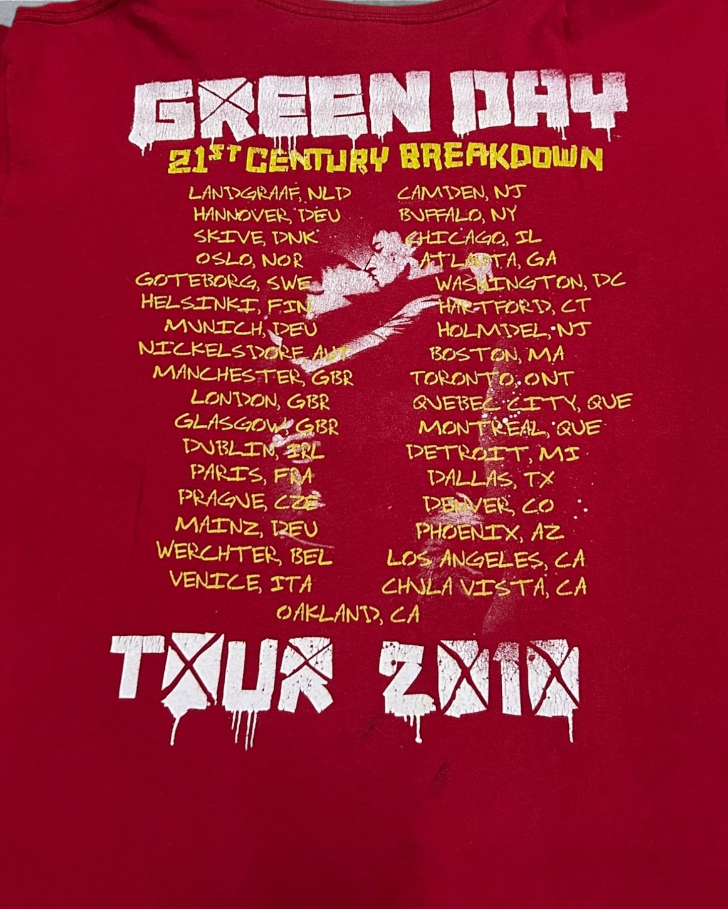 2010 Green Day 21st Breakdown Tour Shirt Large