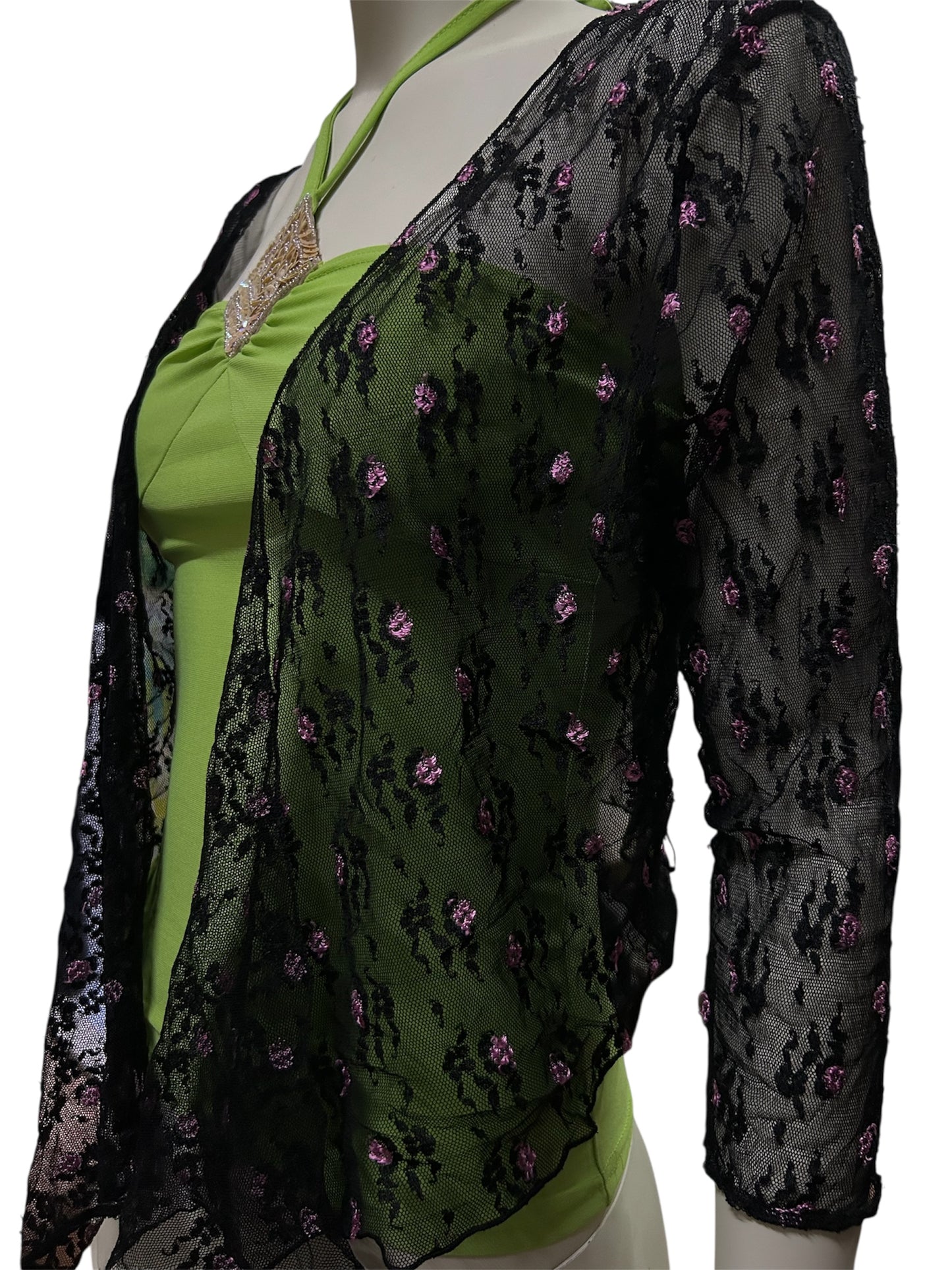 Black Floral Vintage Lace Bolero
