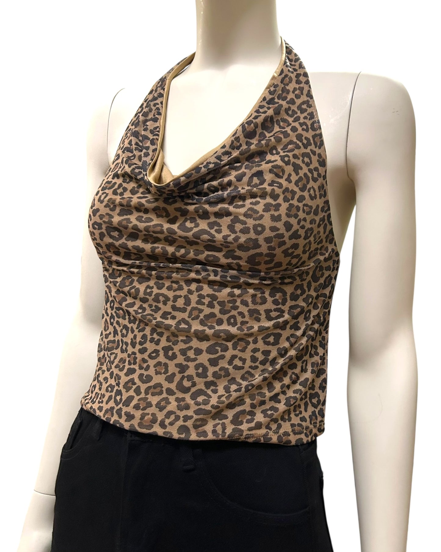 Leopard Print Halter Top Small