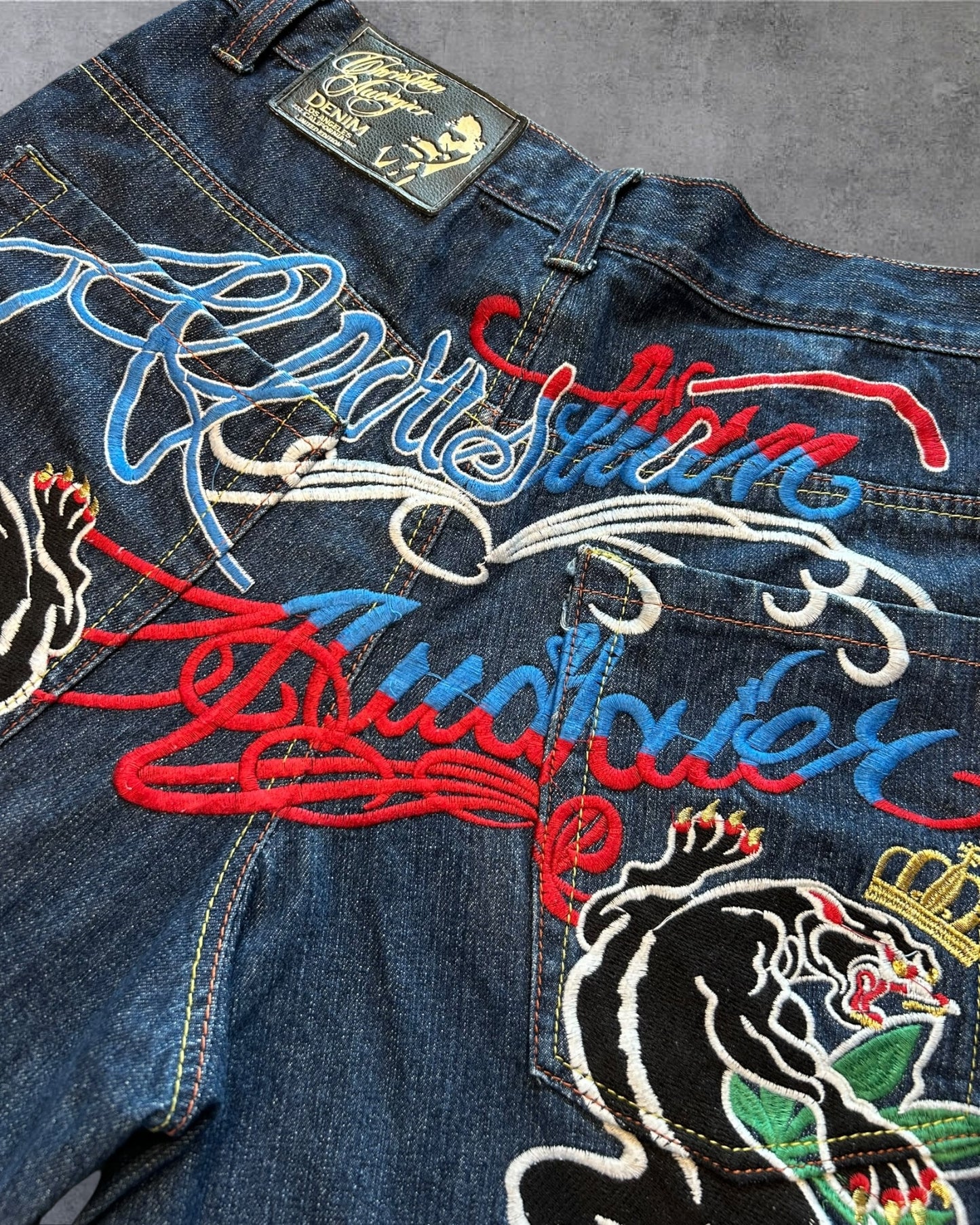Y2k Ed Hardy by Christian Audigier Embroidered Jorts