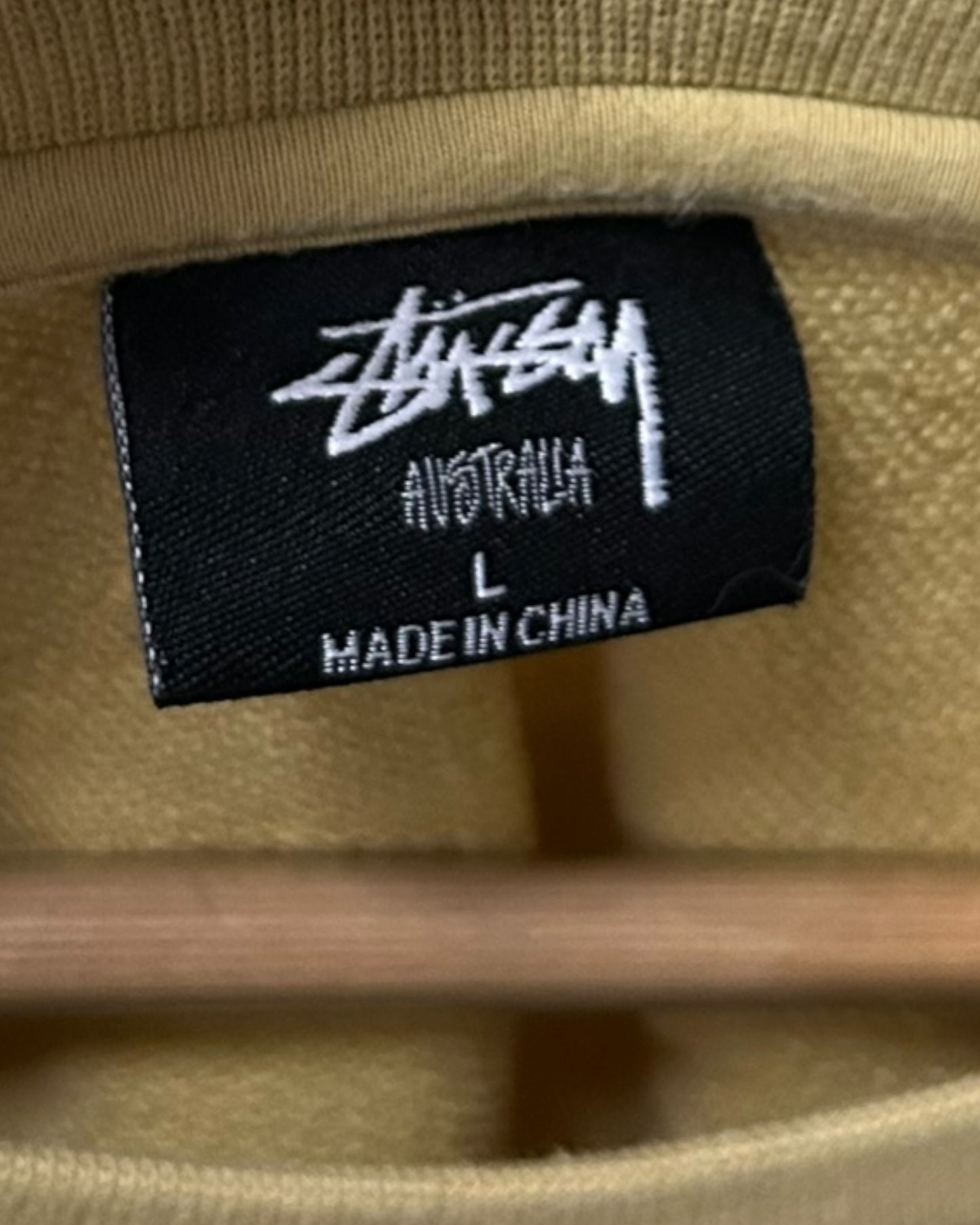 Stussy Sweatshirt Crewneck Mustard Yellow L to XL Boxy