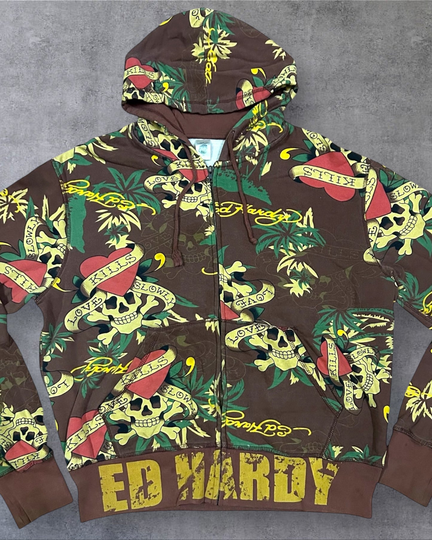 Men’s AOP Christian Audigier x Ed Hardy Zip Hoodie Jacket XXL
