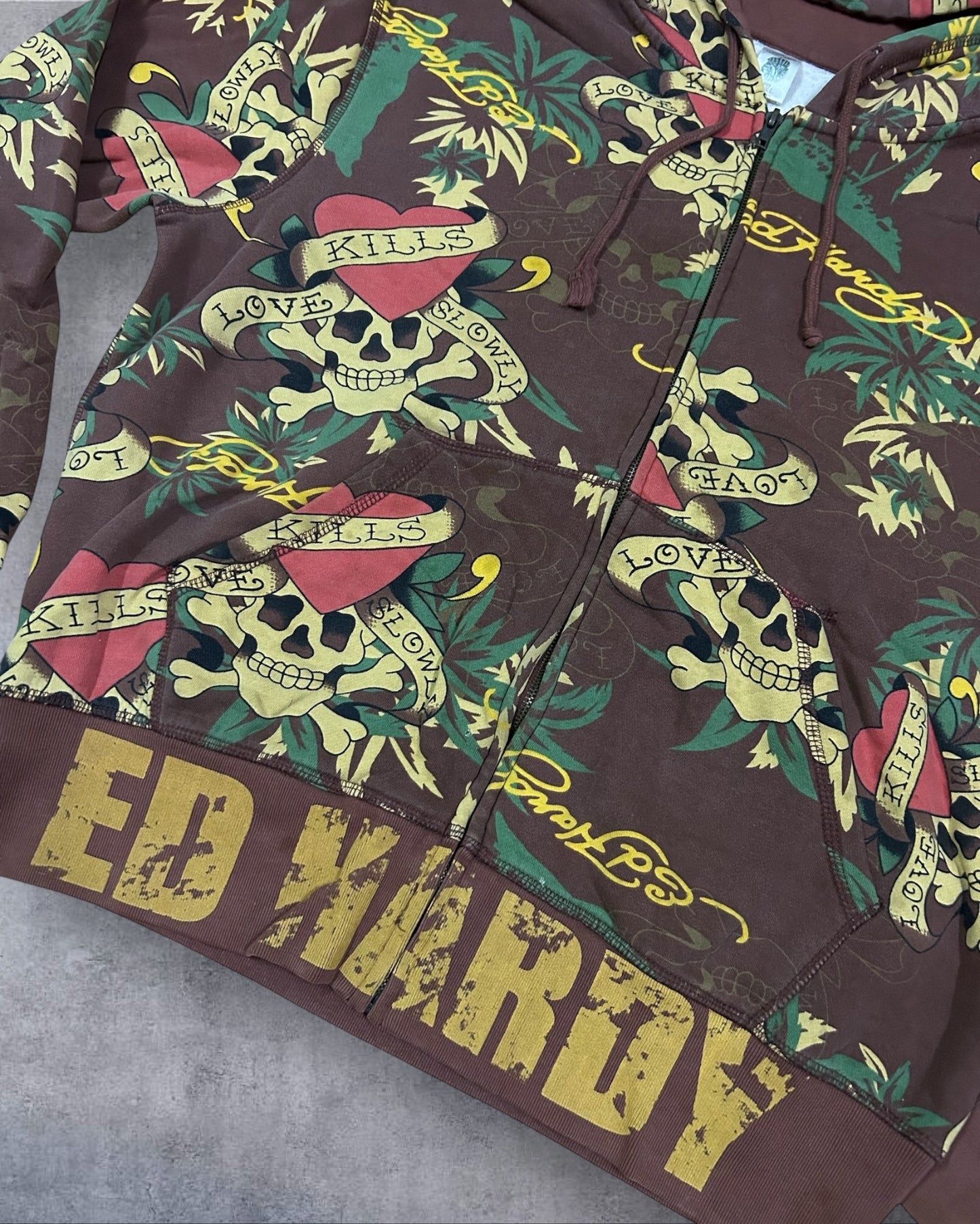 Men’s AOP Christian Audigier x Ed Hardy Zip Hoodie Jacket XXL