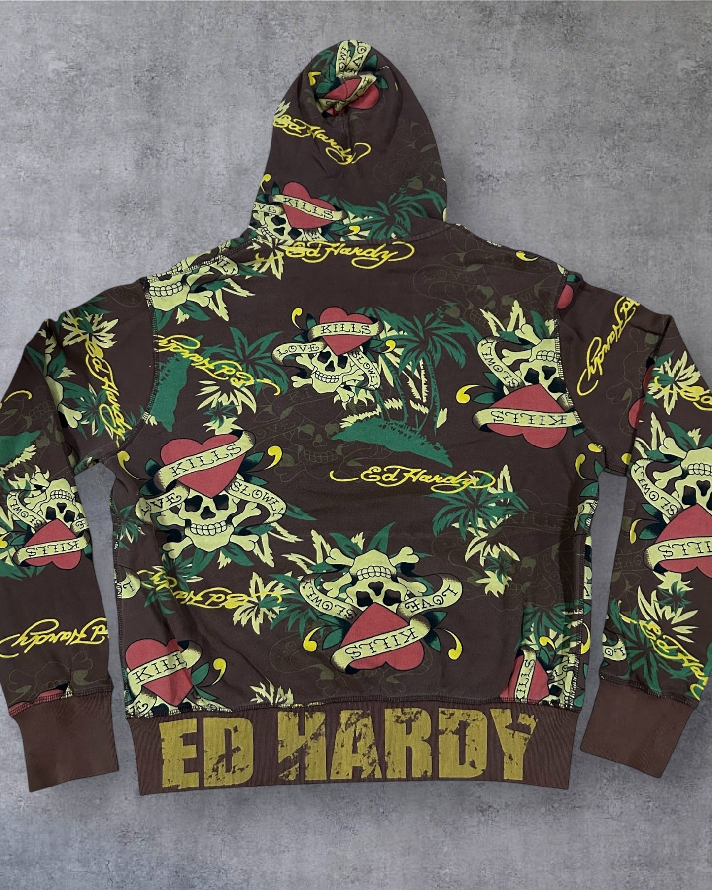 Men’s AOP Christian Audigier x Ed Hardy Zip Hoodie Jacket XXL