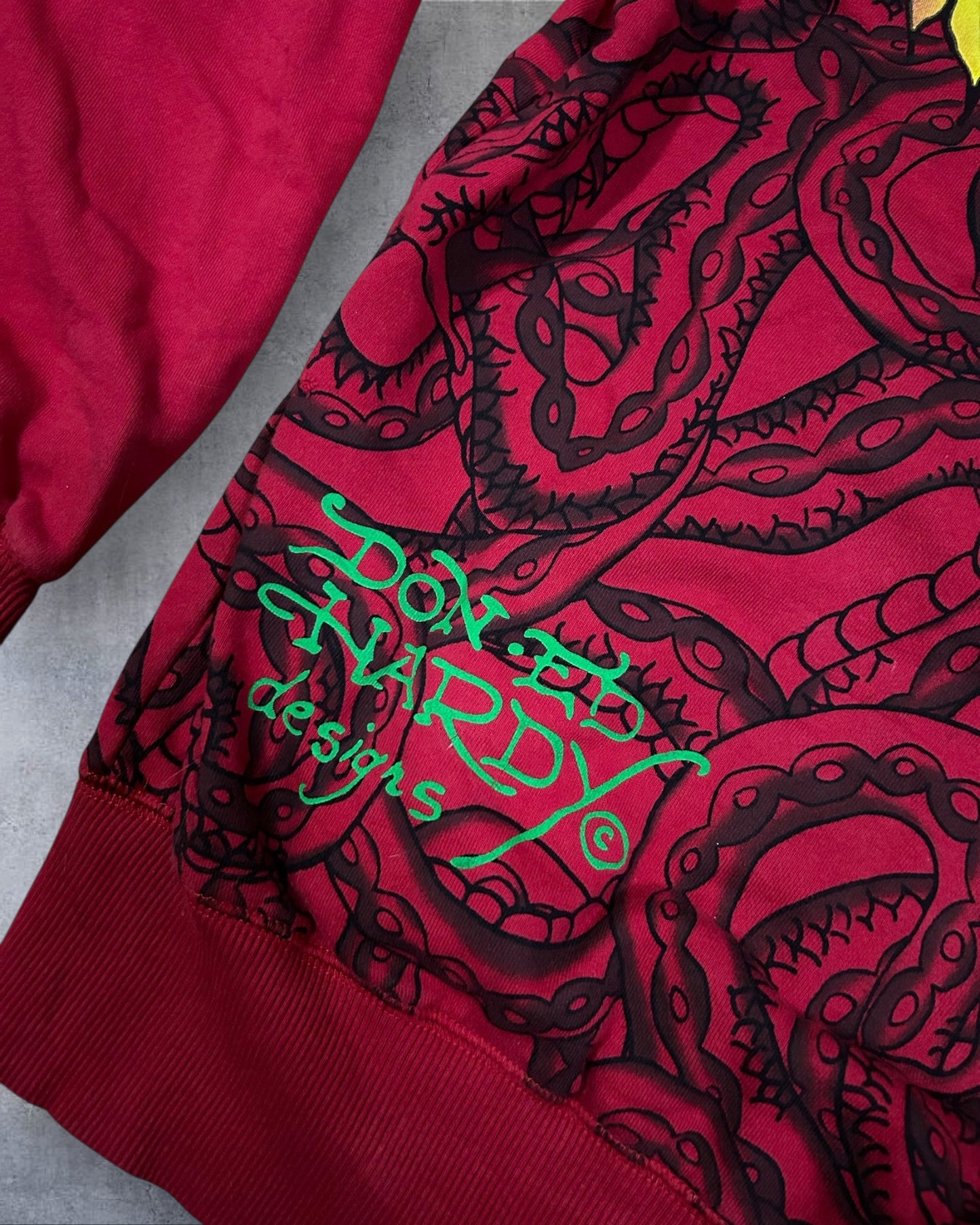 Men’s Red Christian Audigier x Ed Hardy Zip Hoodie Jacket XL