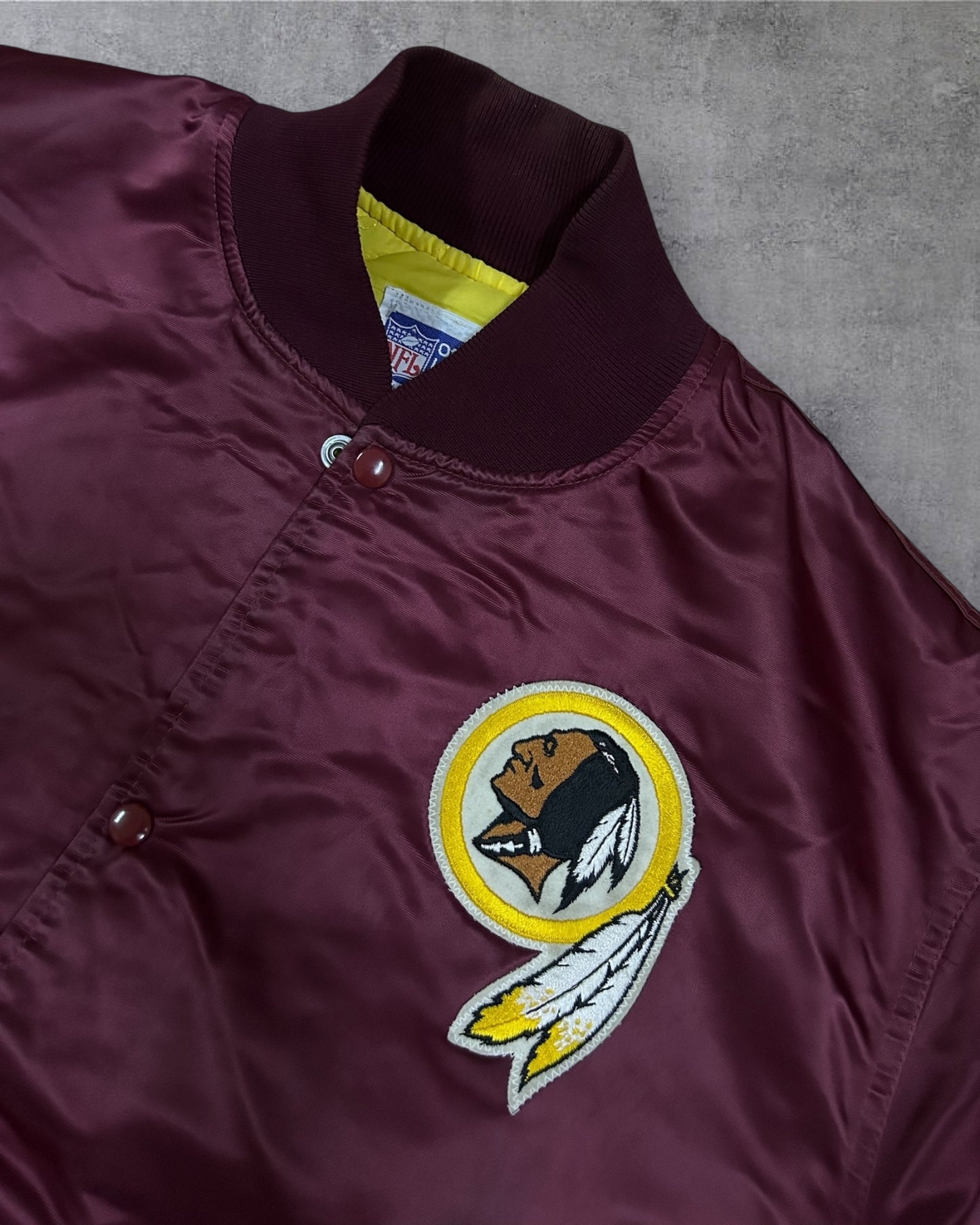 Maroon Washington Redskins Satin Bomber Jacket