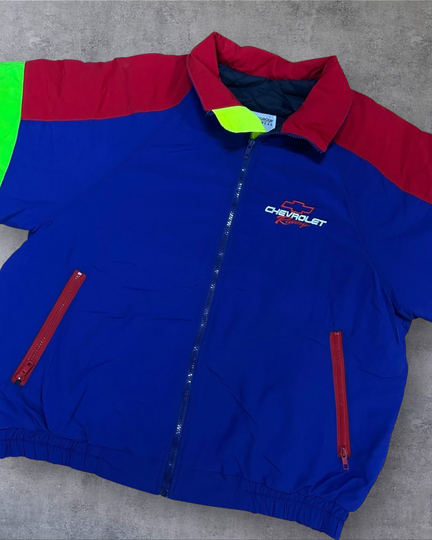 Vintage Chevloret Nascar Purple Racing Ski Bomber Jacket Large to XL