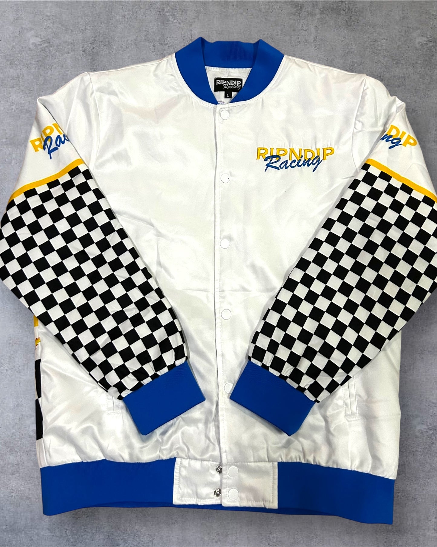 Ripndip Speedy Racing Poly Varsity Jacket Large to XL