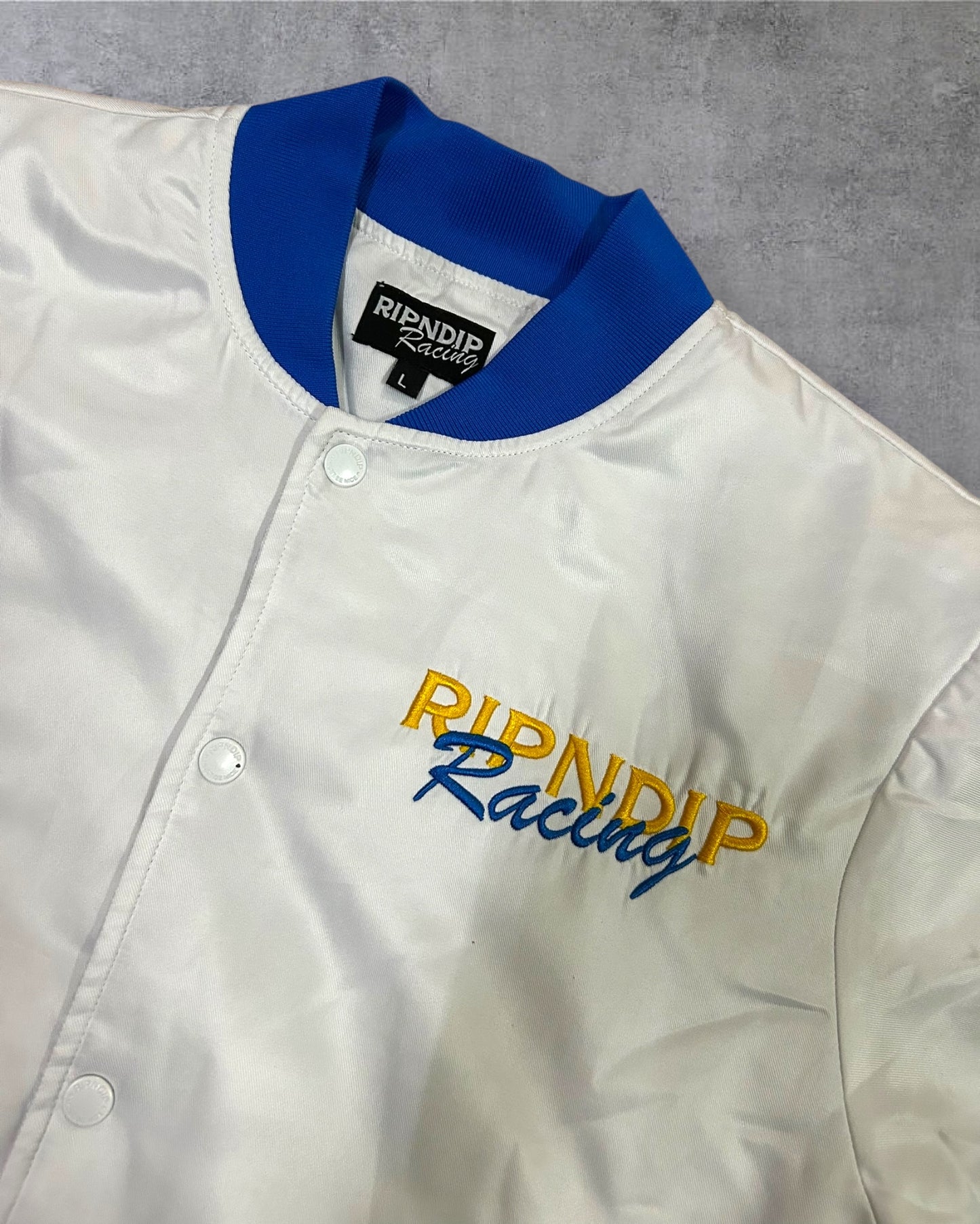 Ripndip Speedy Racing Poly Varsity Jacket Large to XL