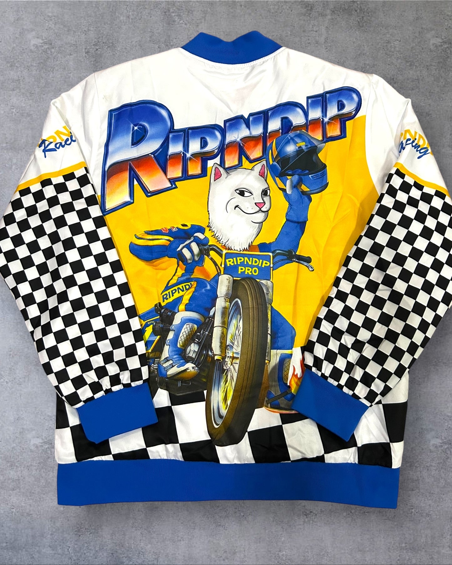 Ripndip Speedy Racing Poly Varsity Jacket Large to XL