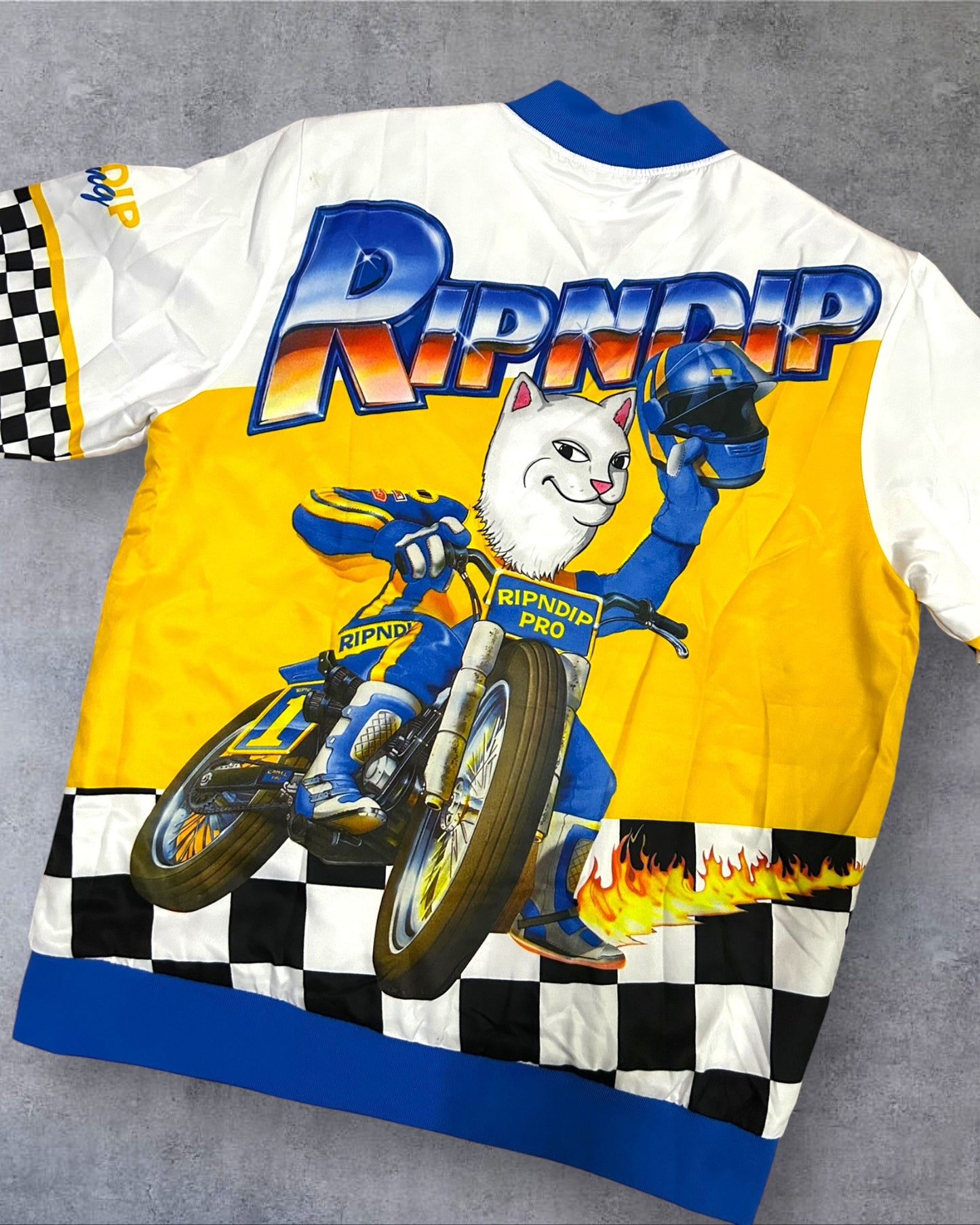 Ripndip Speedy Racing Poly Varsity Jacket Large to XL