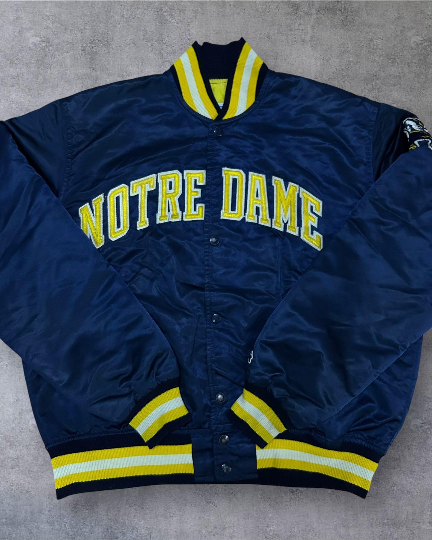 90’s Notre Dame Starter Satin Varsity Jacket Large
