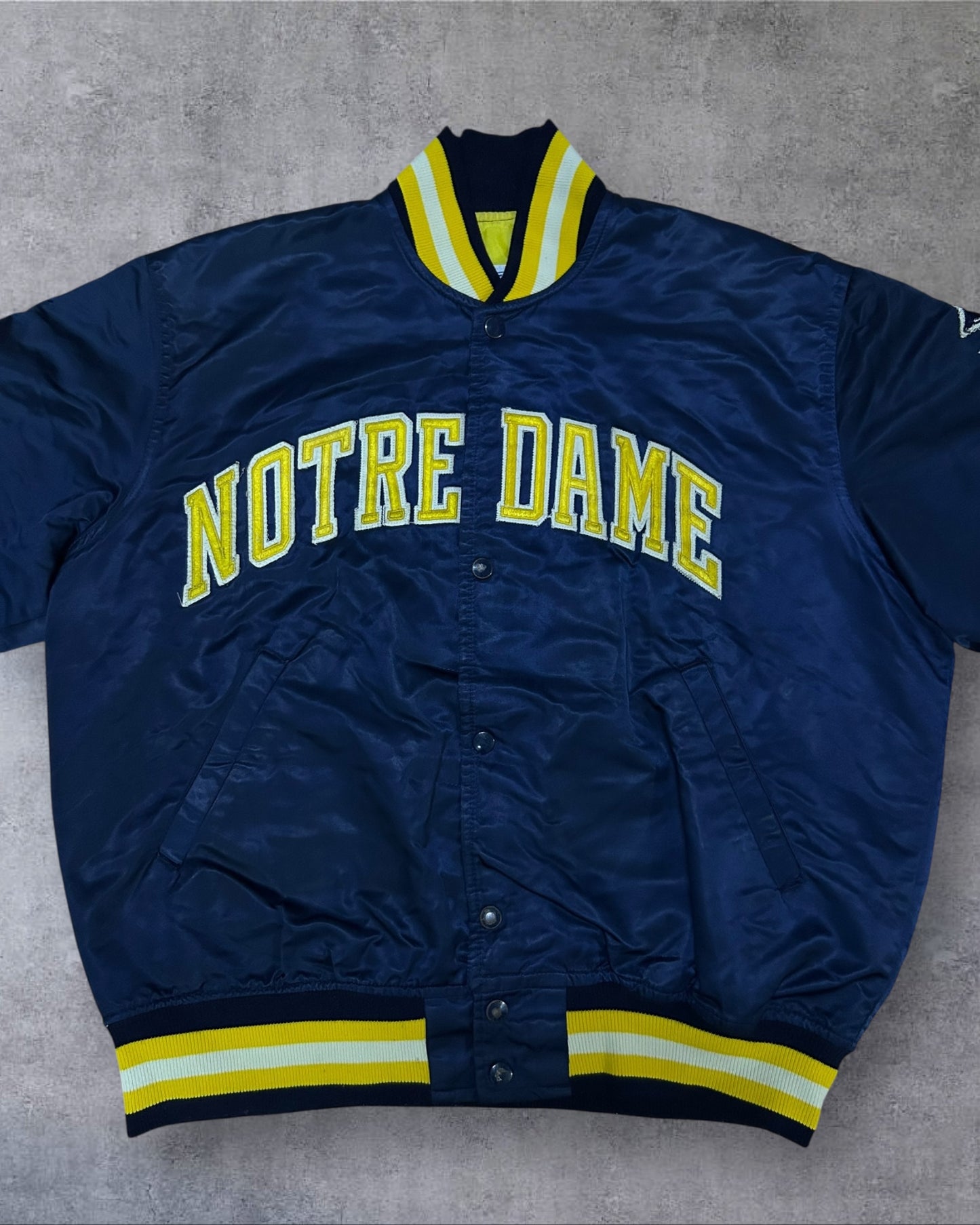 90’s Notre Dame Starter Satin Varsity Jacket Large