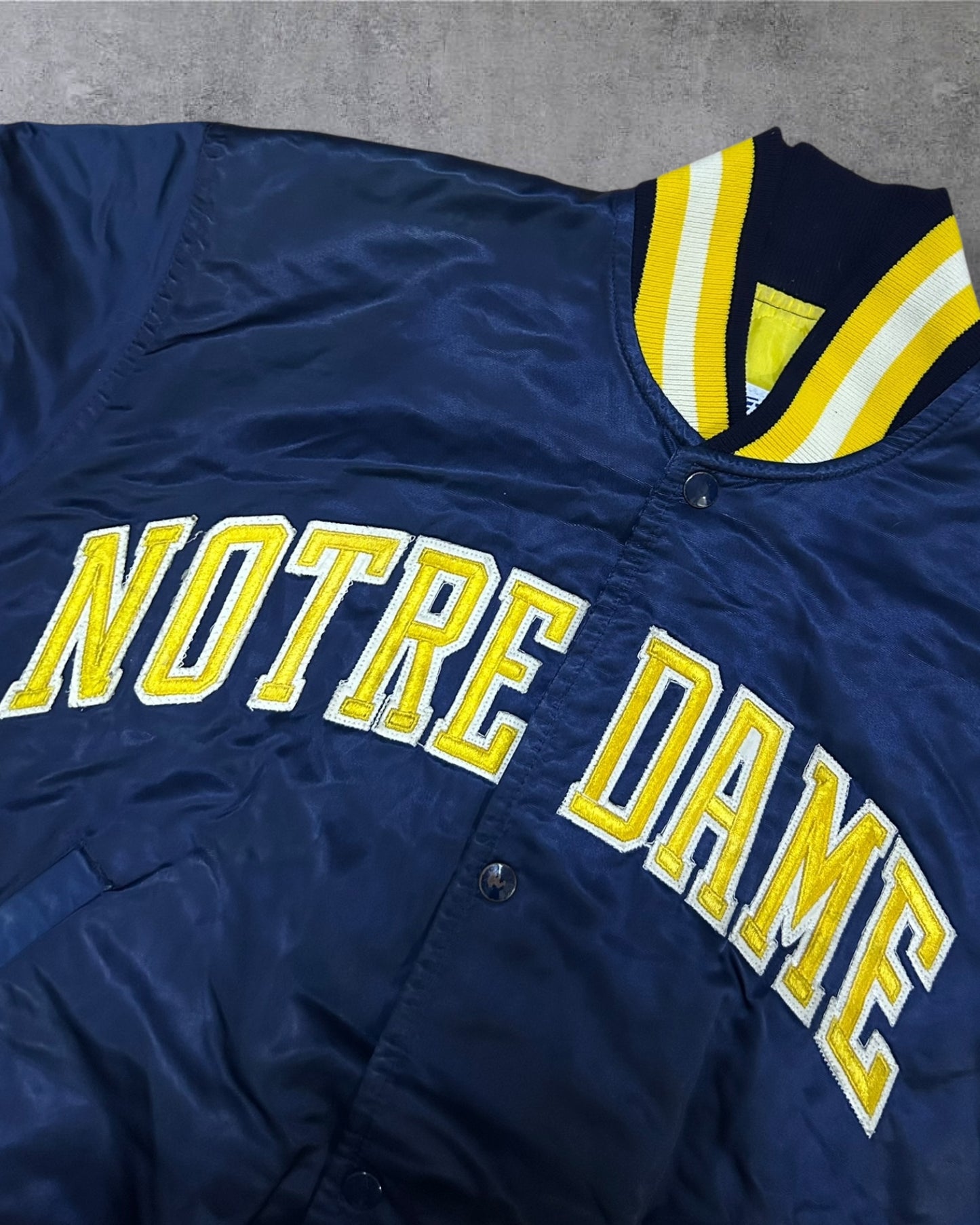 90’s Notre Dame Starter Satin Varsity Jacket Large