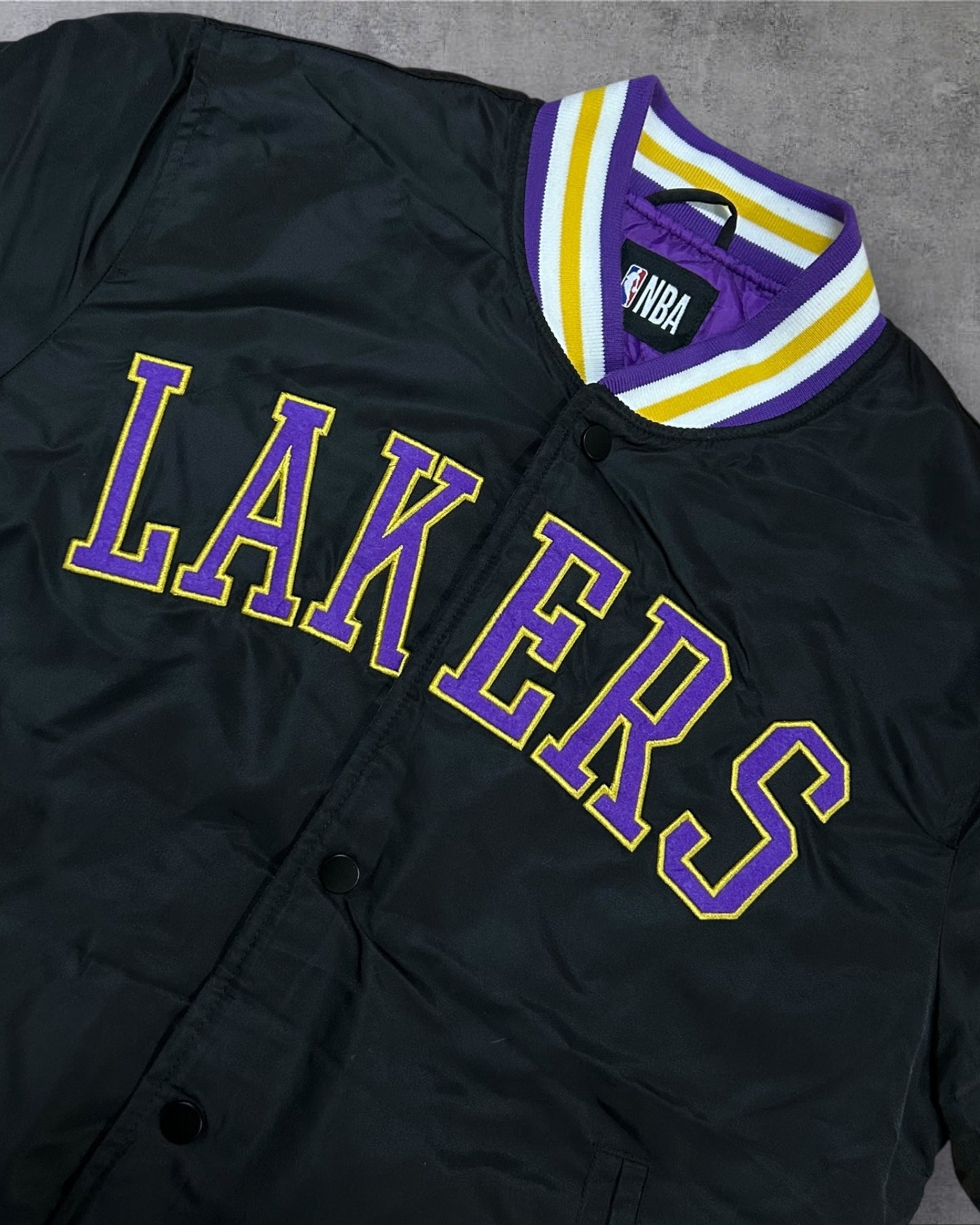 Men’s NBA Lakers Los Angeles Black Bomber Jacket Medium to Large