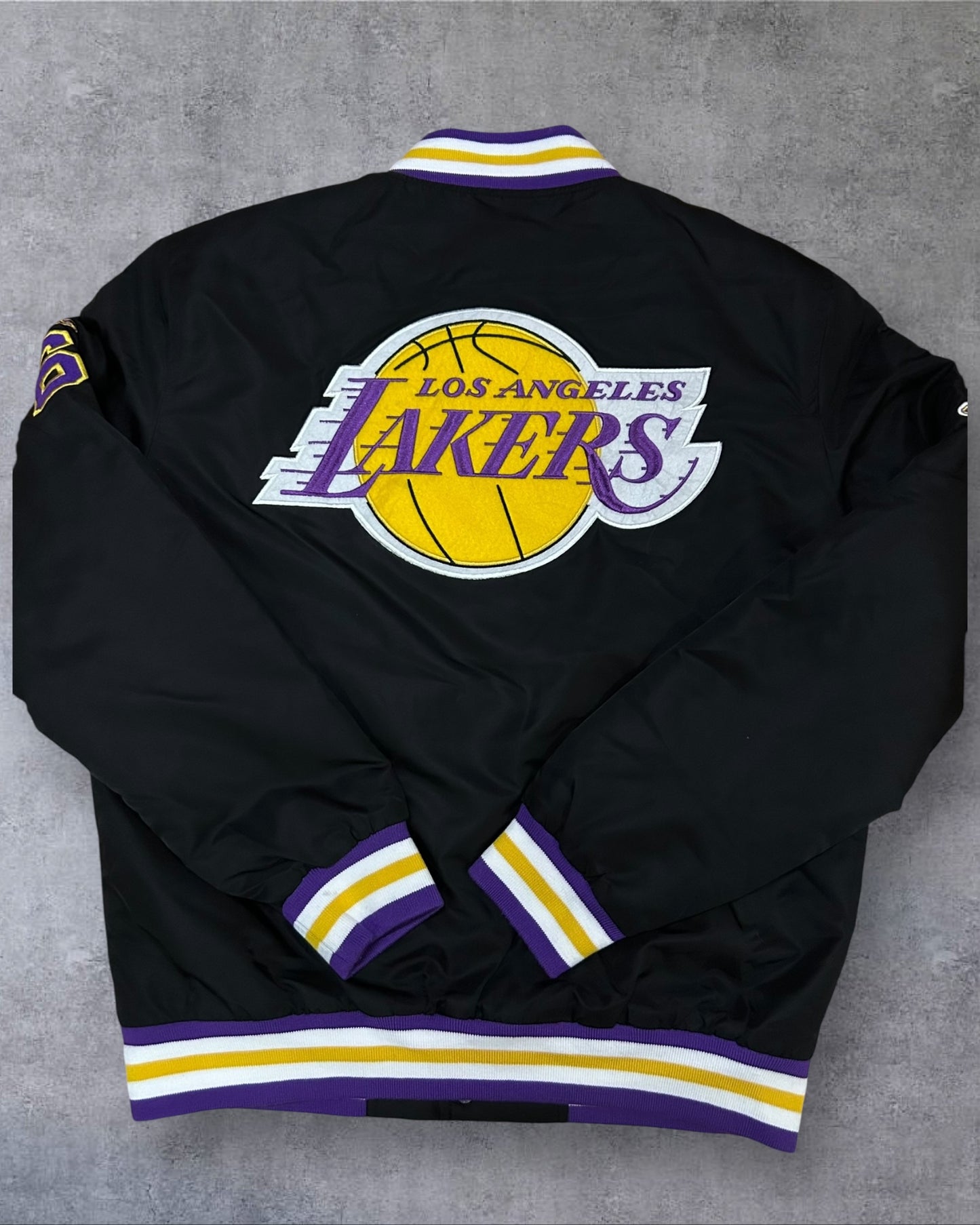Men’s NBA Lakers Los Angeles Black Bomber Jacket Medium to Large