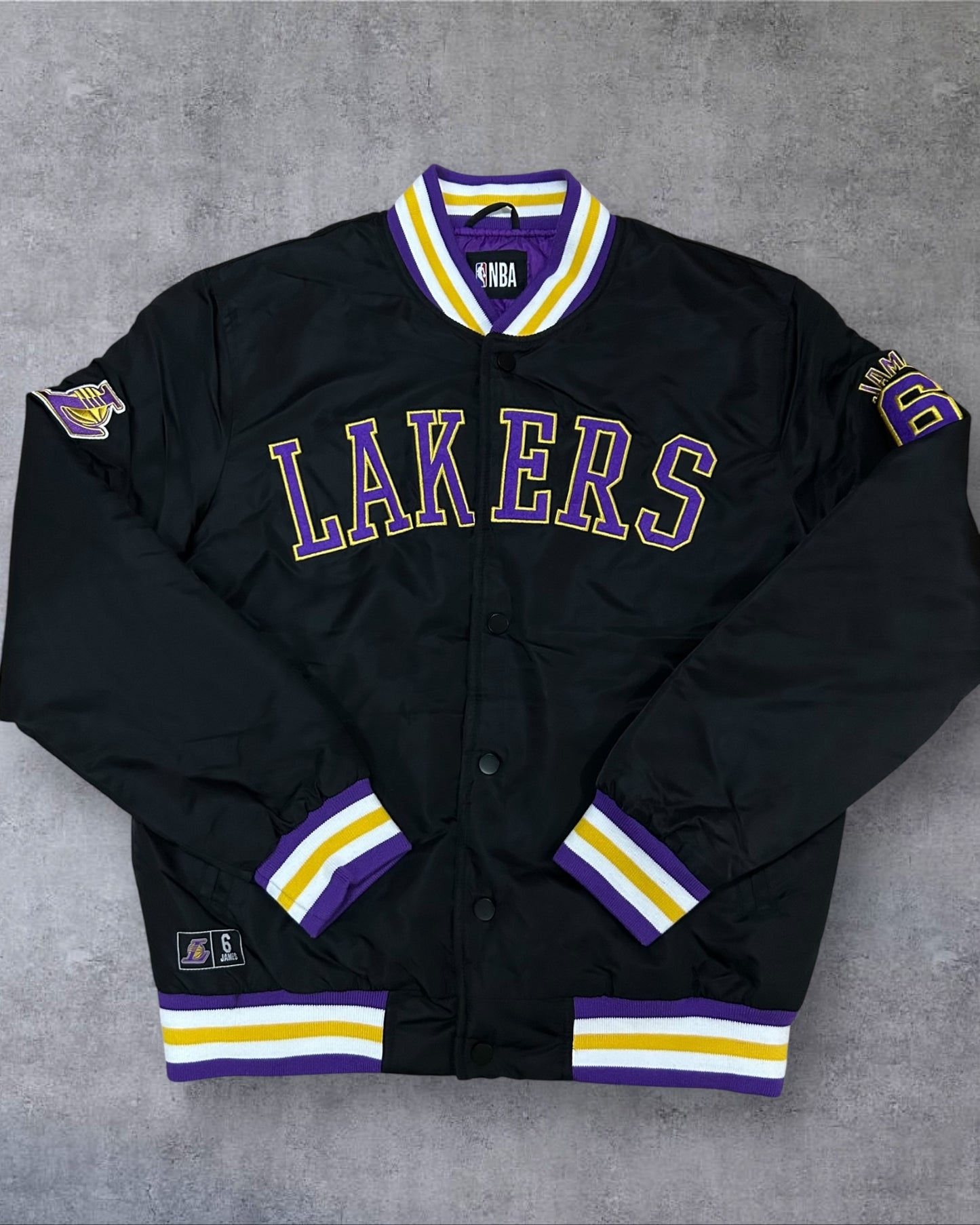 Men’s NBA Lakers Los Angeles Black Bomber Jacket Medium to Large