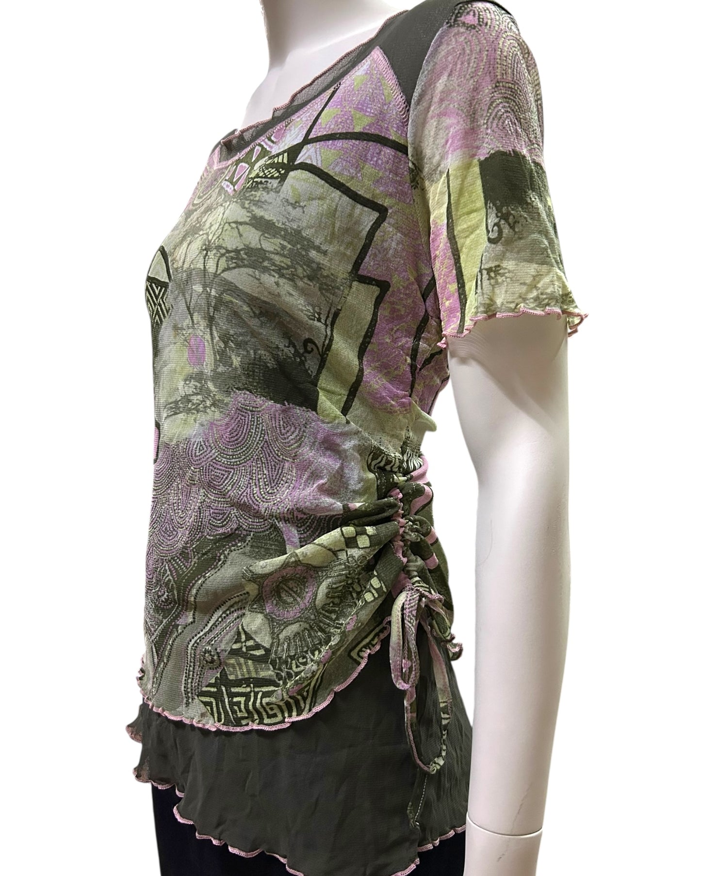 Abstract Graphic Mesh Top Medium