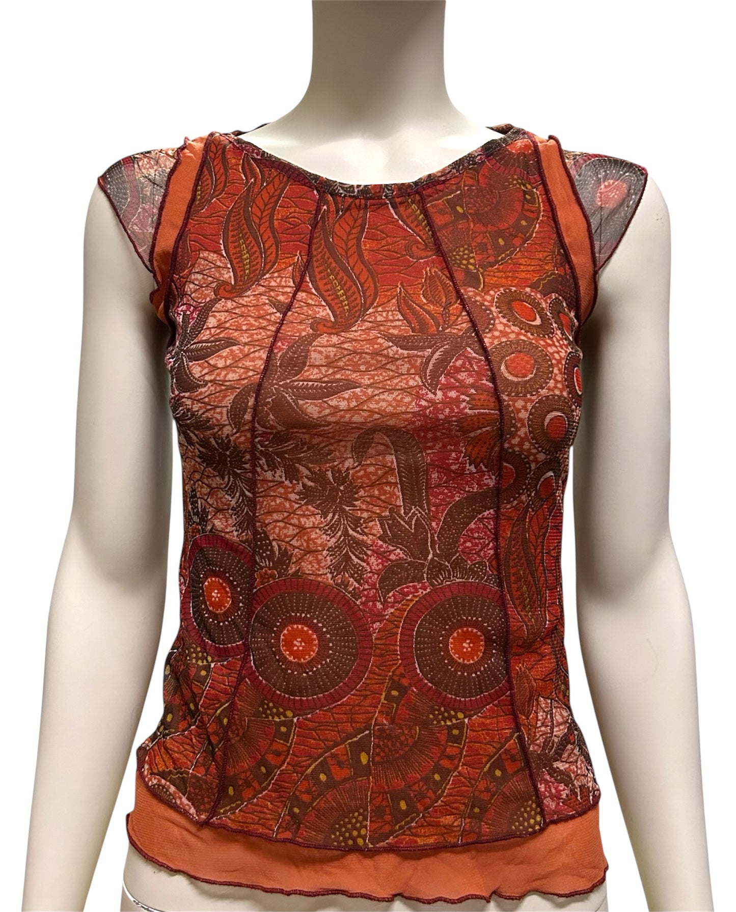 Vintage Paisley Pattern Chiffon Top