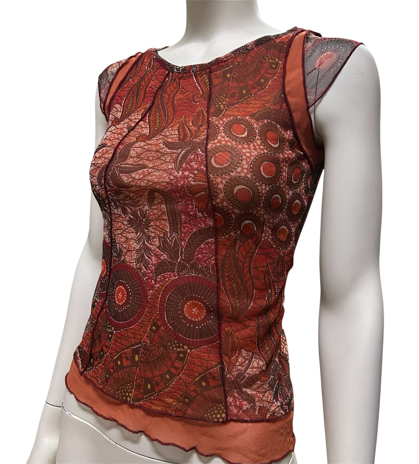 Vintage Paisley Pattern Chiffon Top