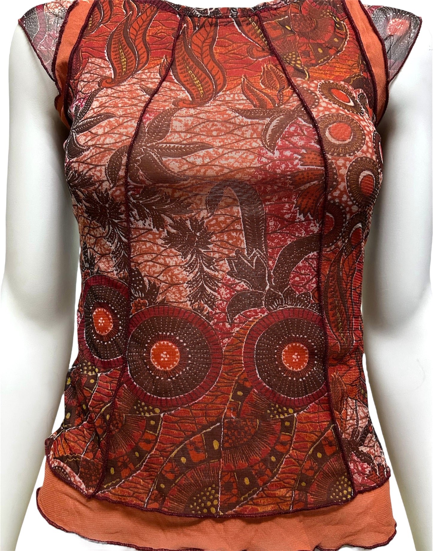 Vintage Paisley Pattern Chiffon Top