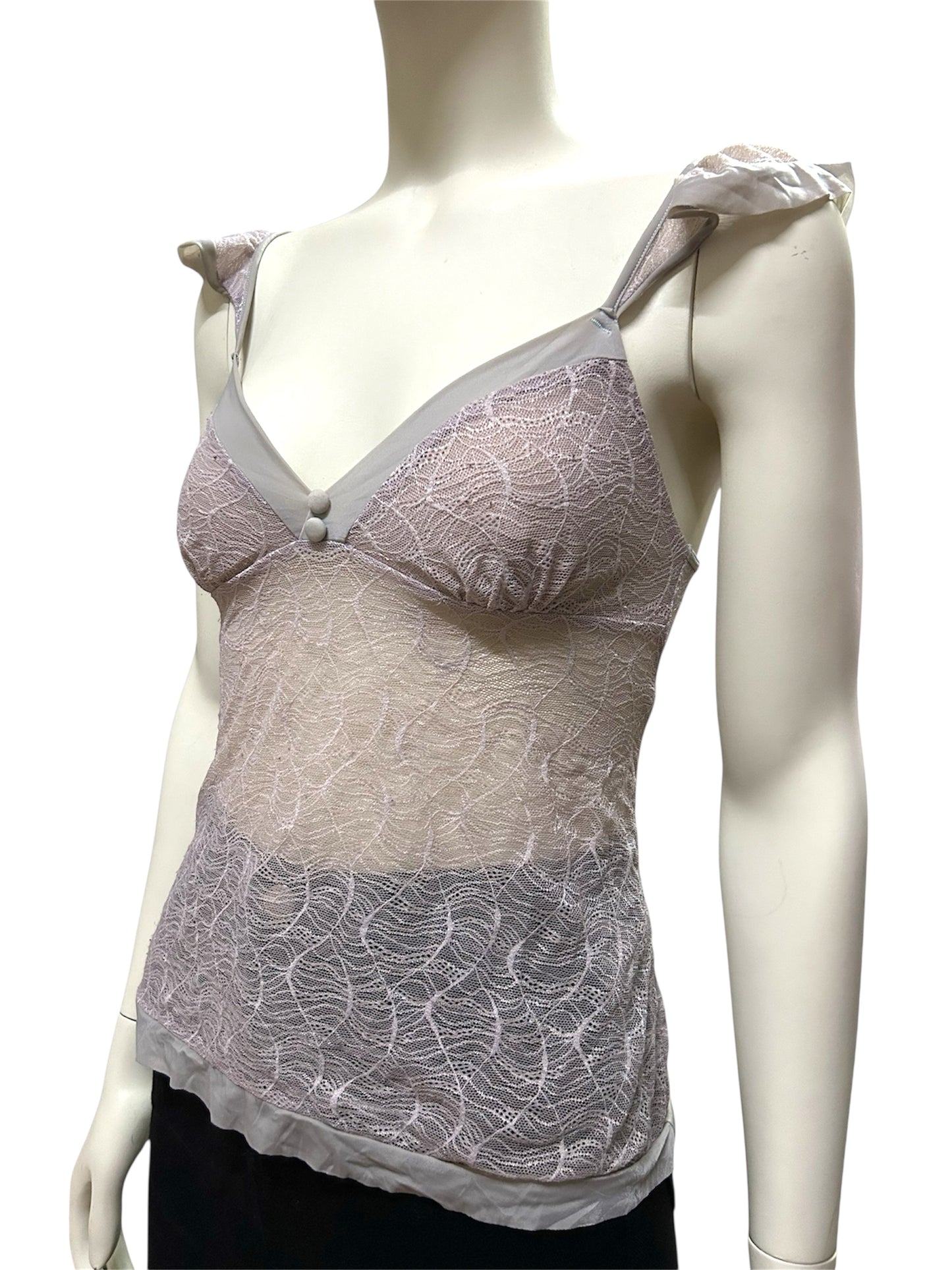 Dusty Lavender Lace Adjustable Spagetti Cami Top