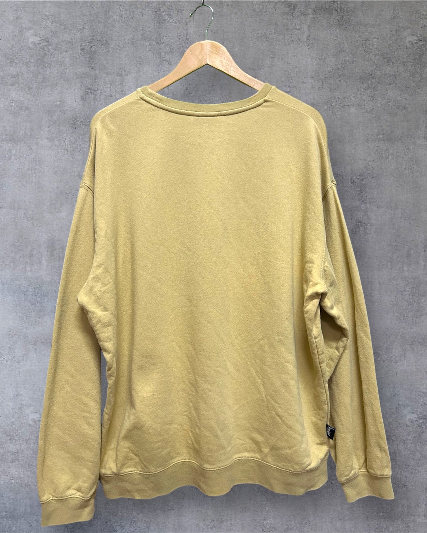 Stussy Sweatshirt Crewneck Mustard Yellow L to XL Boxy