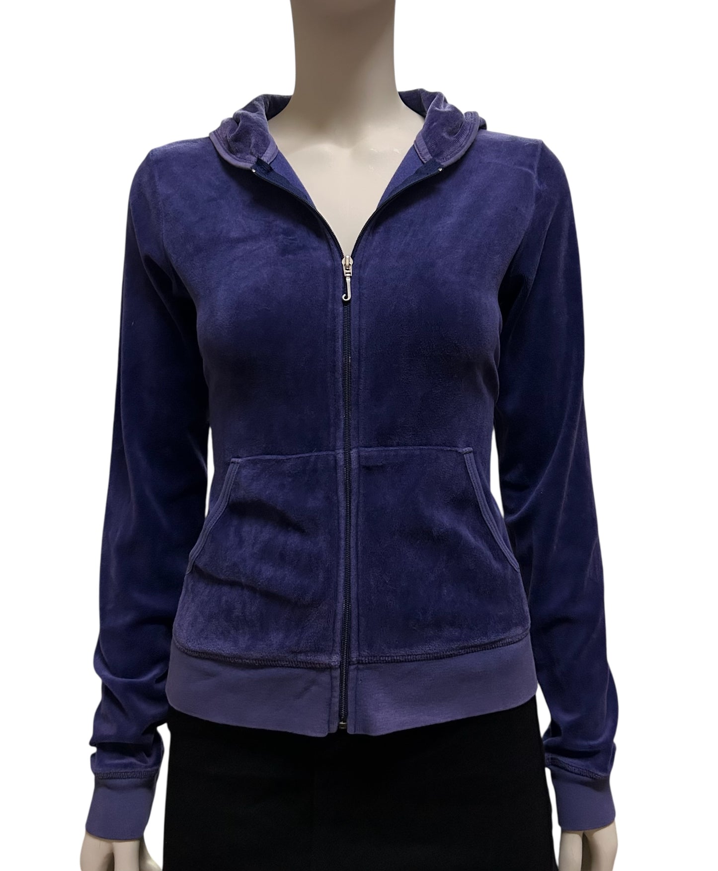 Y2k Juicy Couture Purple Velour Zip Hoodie With Back Hit Meduim