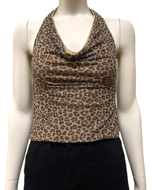 Leopard Print Halter Top Small