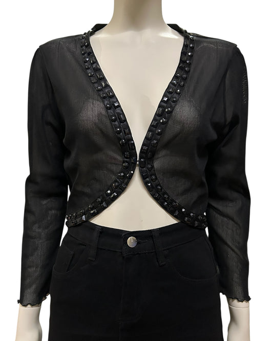 Balck Cover Up Crop Top Small