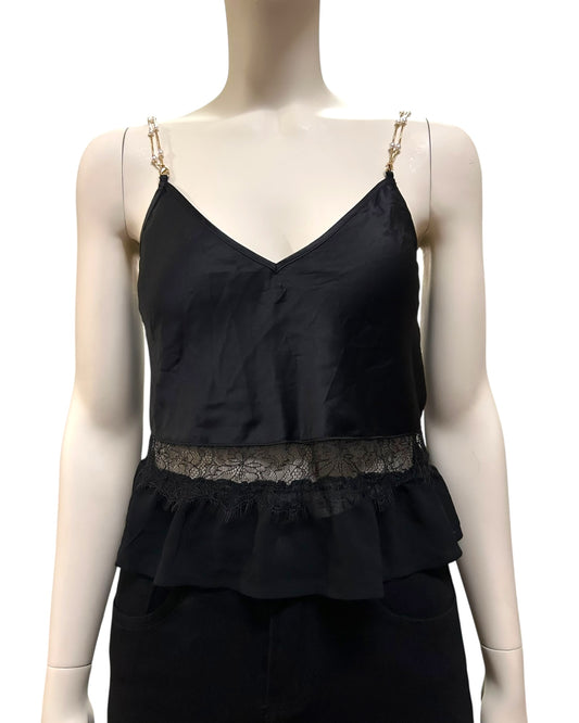 Black Silk Cami Top XS to Small