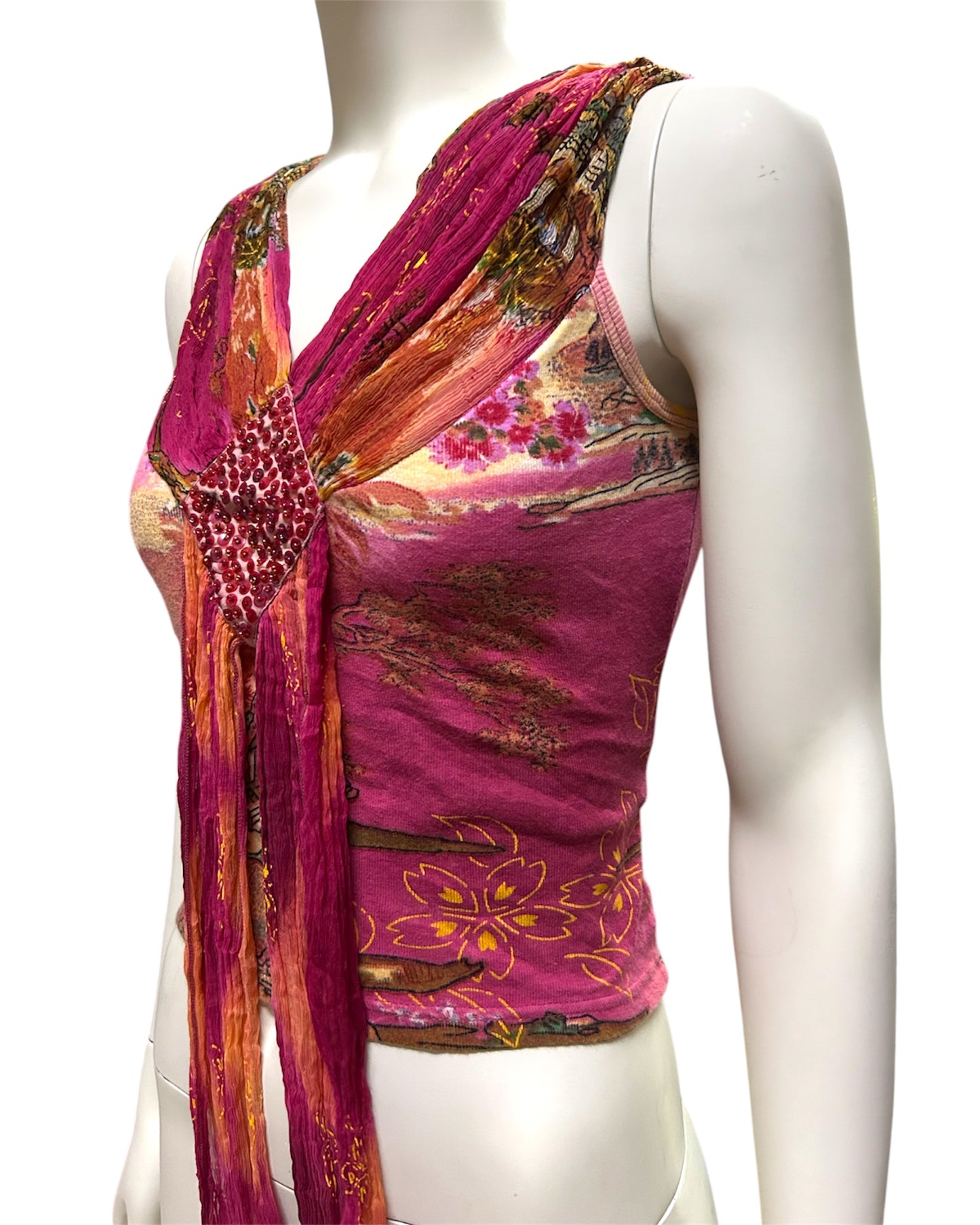 Vintage Breaded Derhy Top With Silk Detailed