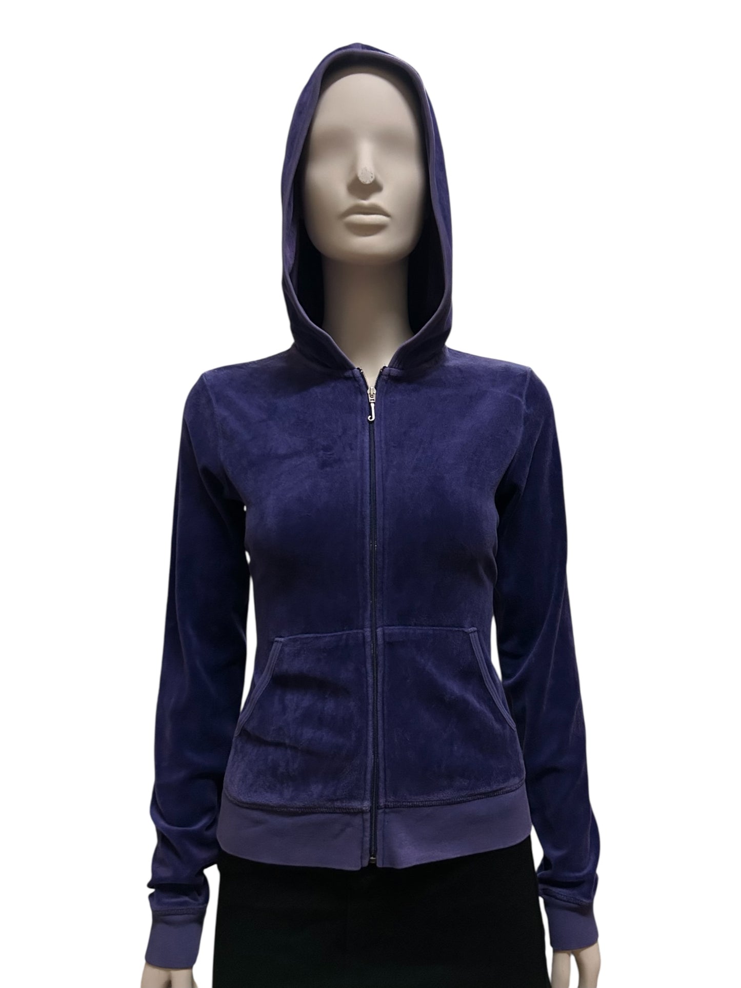 Y2k Juicy Couture Purple Velour Zip Hoodie With Back Hit Meduim